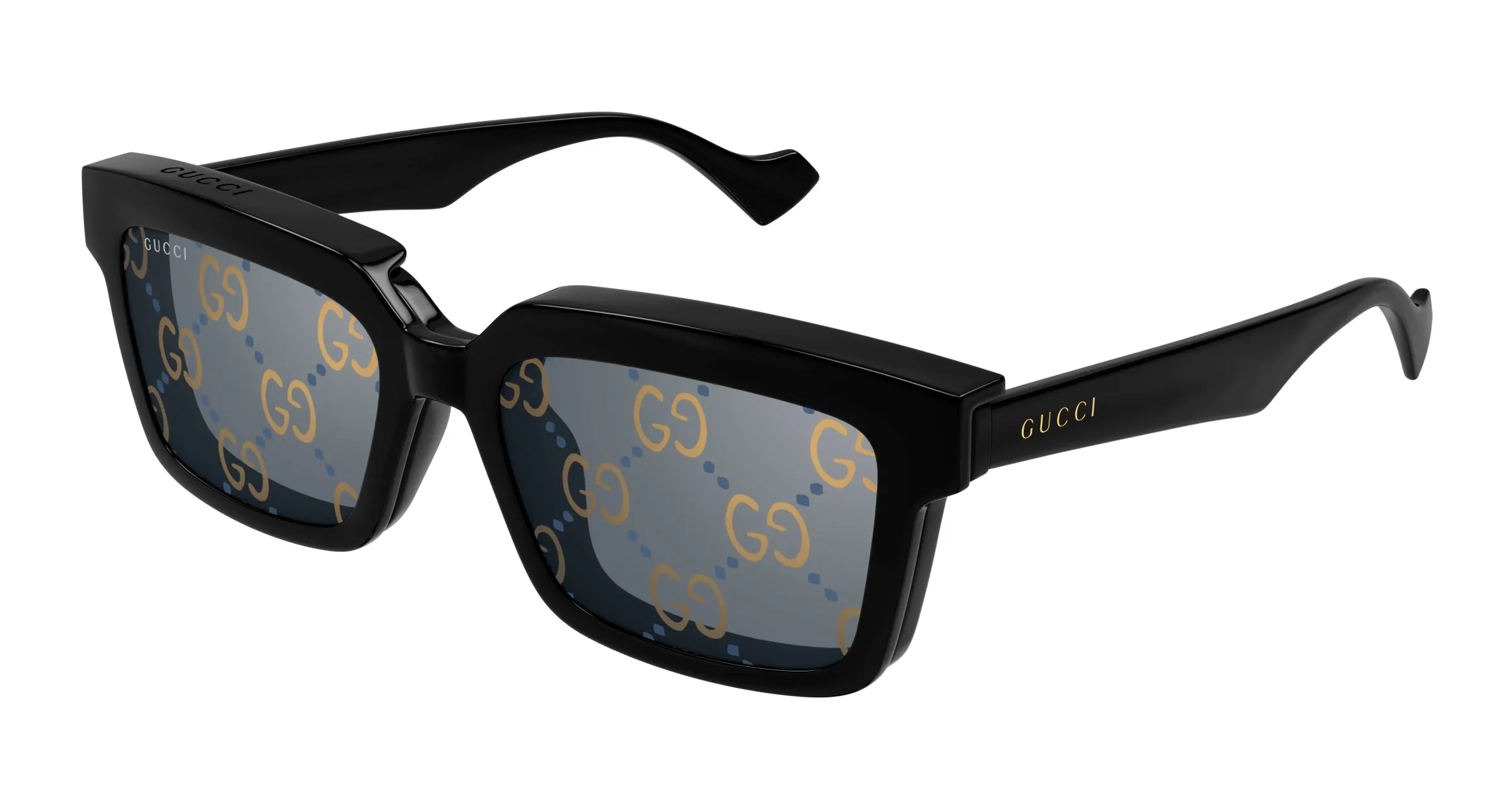 Gucci GG1543S 001 Occhiali da sole Acetato Nero Trasparente Squadrata - immagine 1