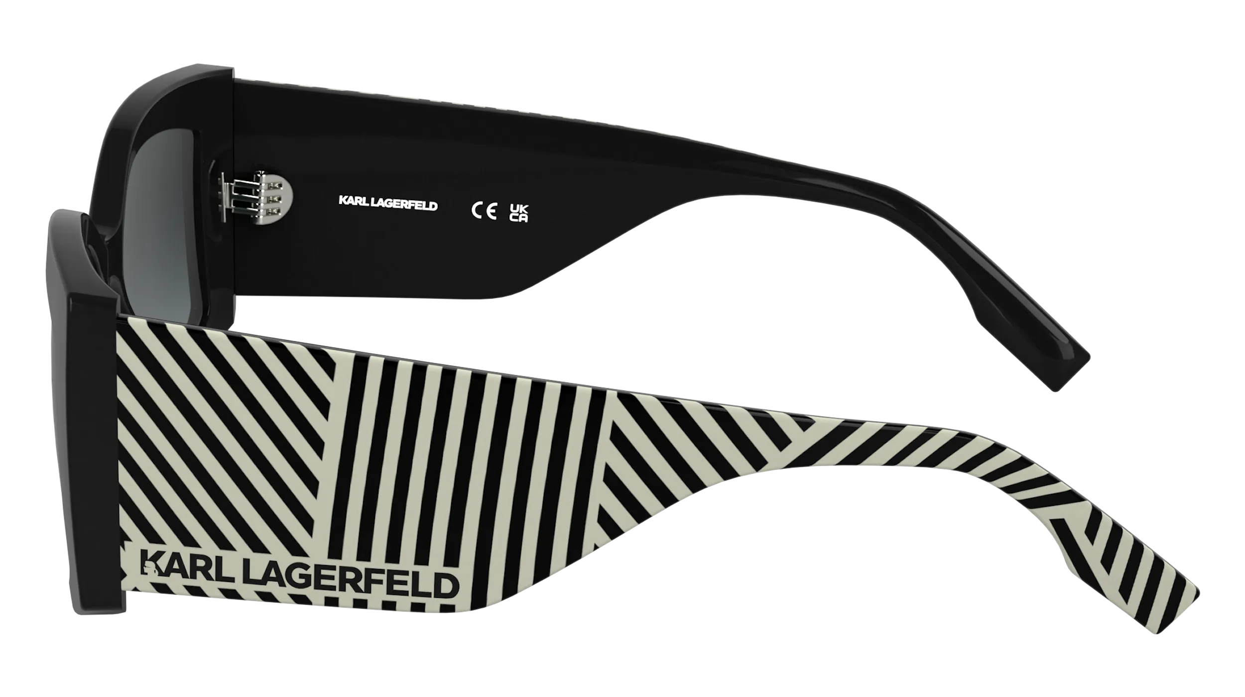 Karl Lagerfeld KL6183S 001 Occhiali da sole Bio-iniettato Nero Squadrata Normale - immagine 3