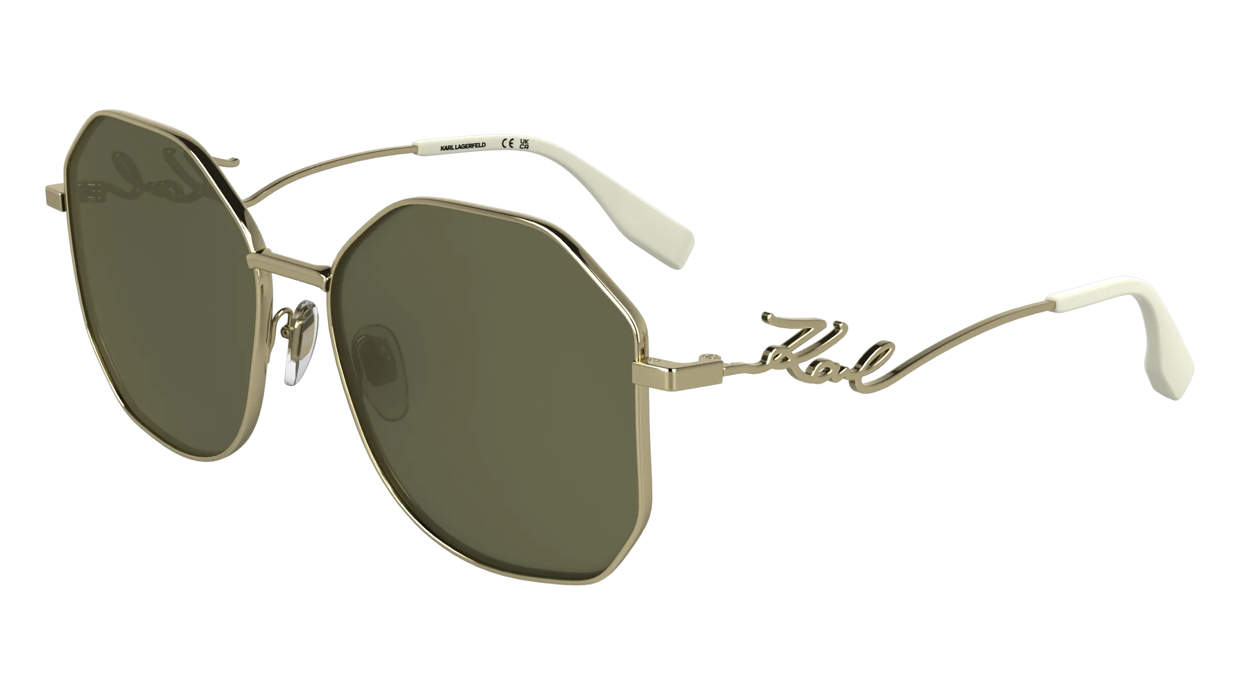Karl Lagerfeld KL358S 714 Occhiali da sole Metallo Oro Squadrata Normale - immagine 1