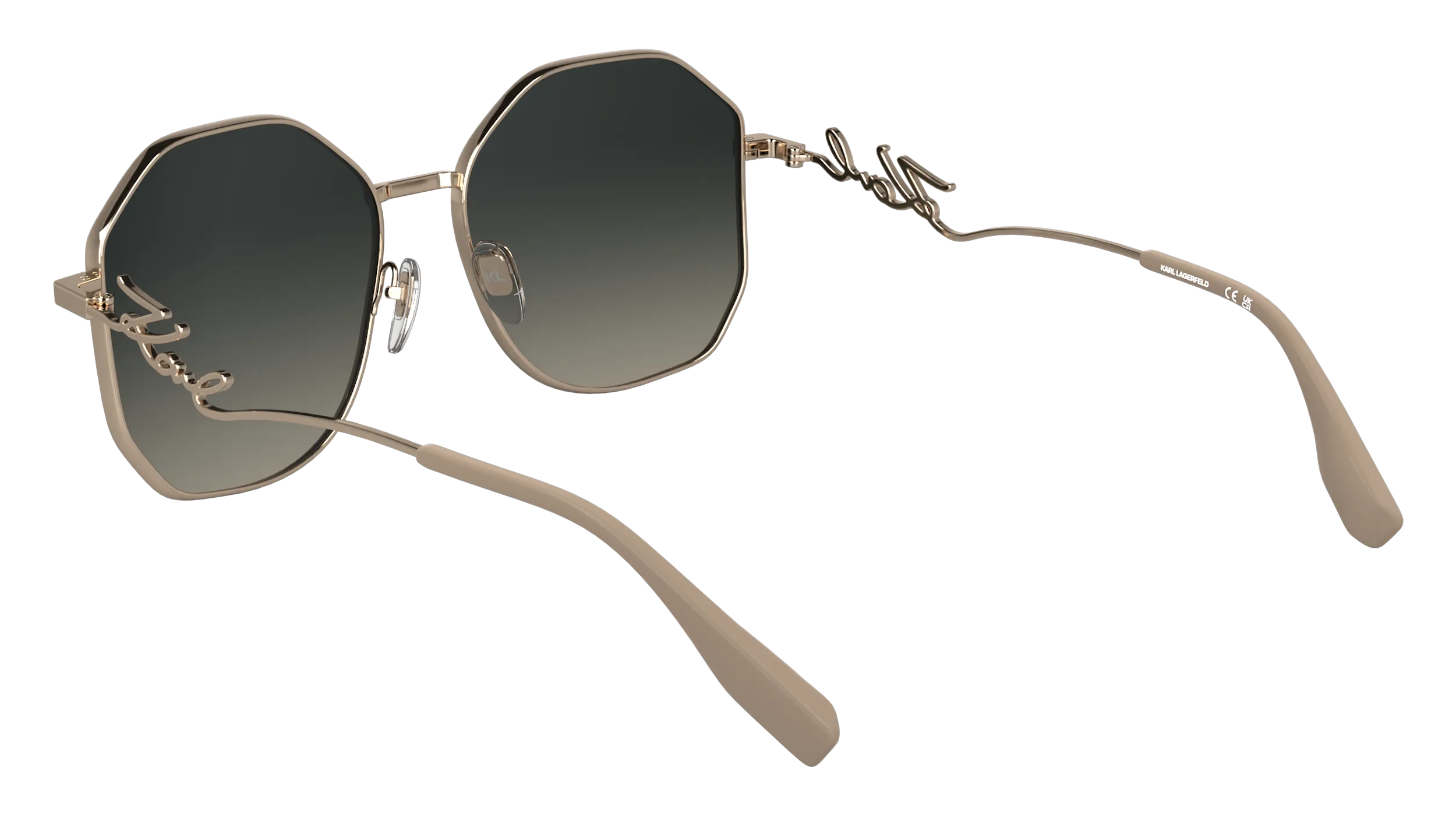 Karl Lagerfeld KL358S 770 Occhiali da sole Metallo Oro Squadrata Normale - immagine 4