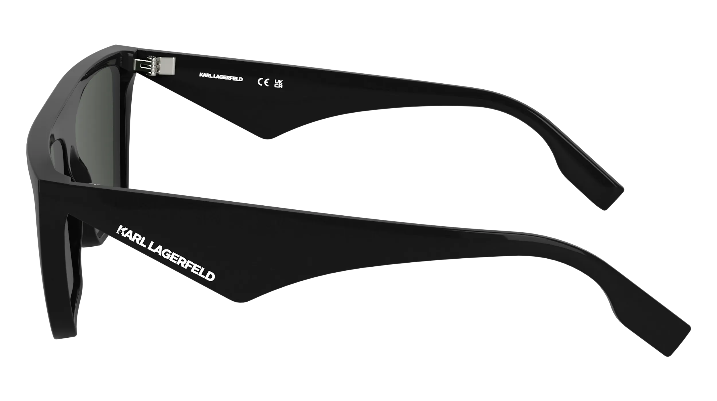 Karl Lagerfeld KL6186S 001 Occhiali da sole Bio-iniettato Nero Squadrata Normale - immagine 3