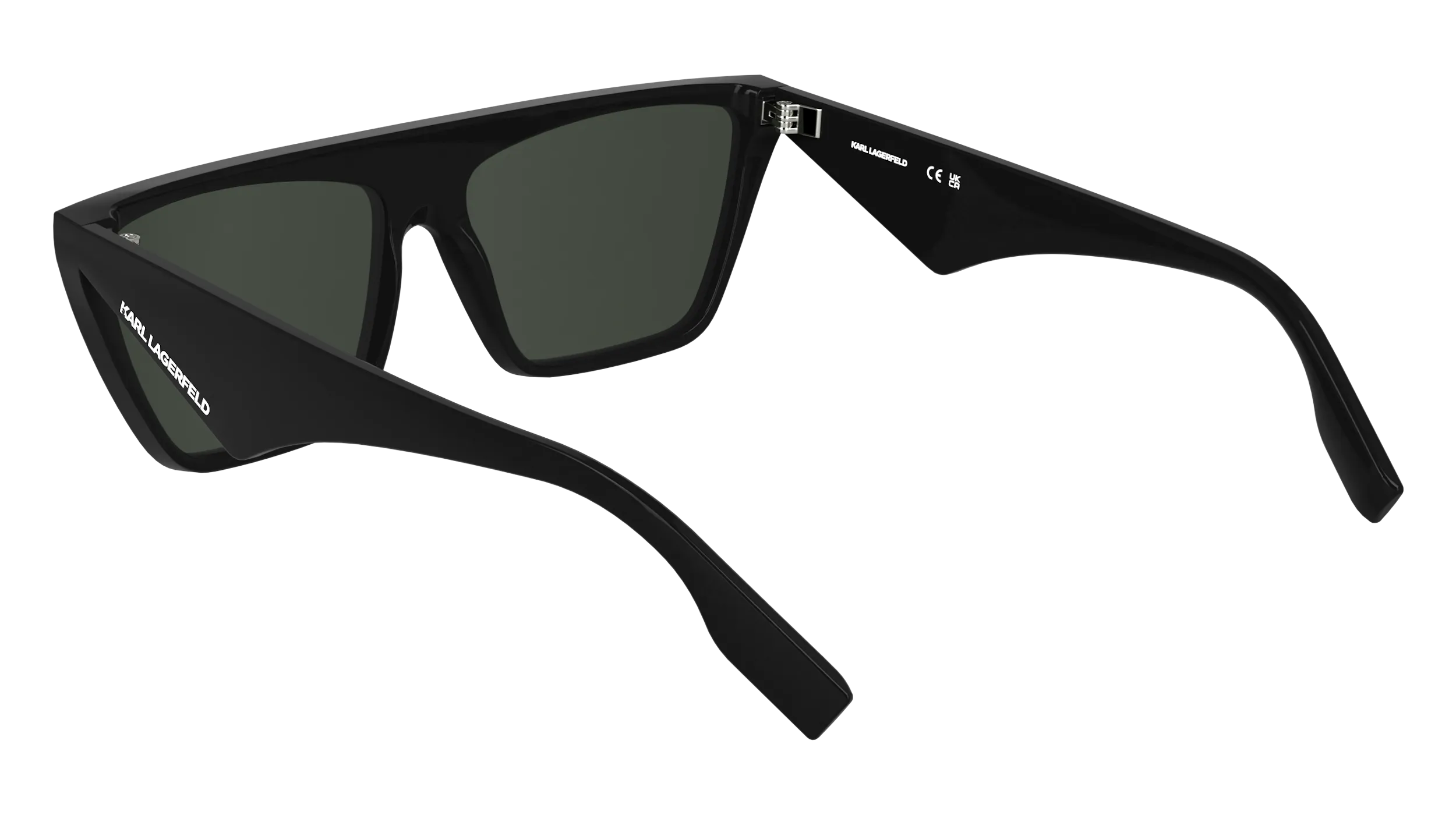 Karl Lagerfeld KL6186S 001 Occhiali da sole Bio-iniettato Nero Squadrata Normale - immagine 4