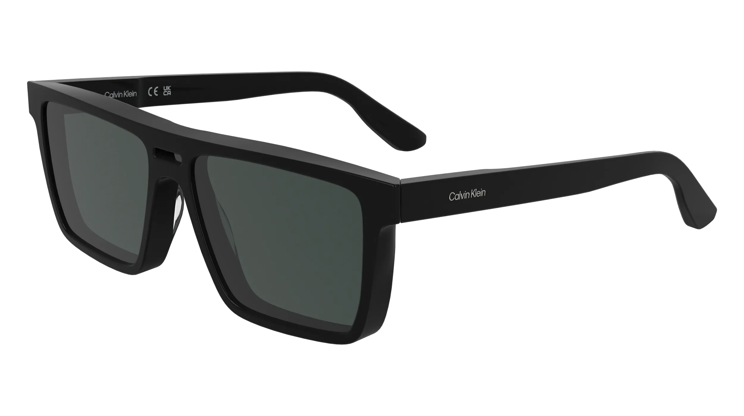 Calvin Klein CK25501S 001 Occhiali da sole Acetato Nero Squadrata Normale - immagine 1
