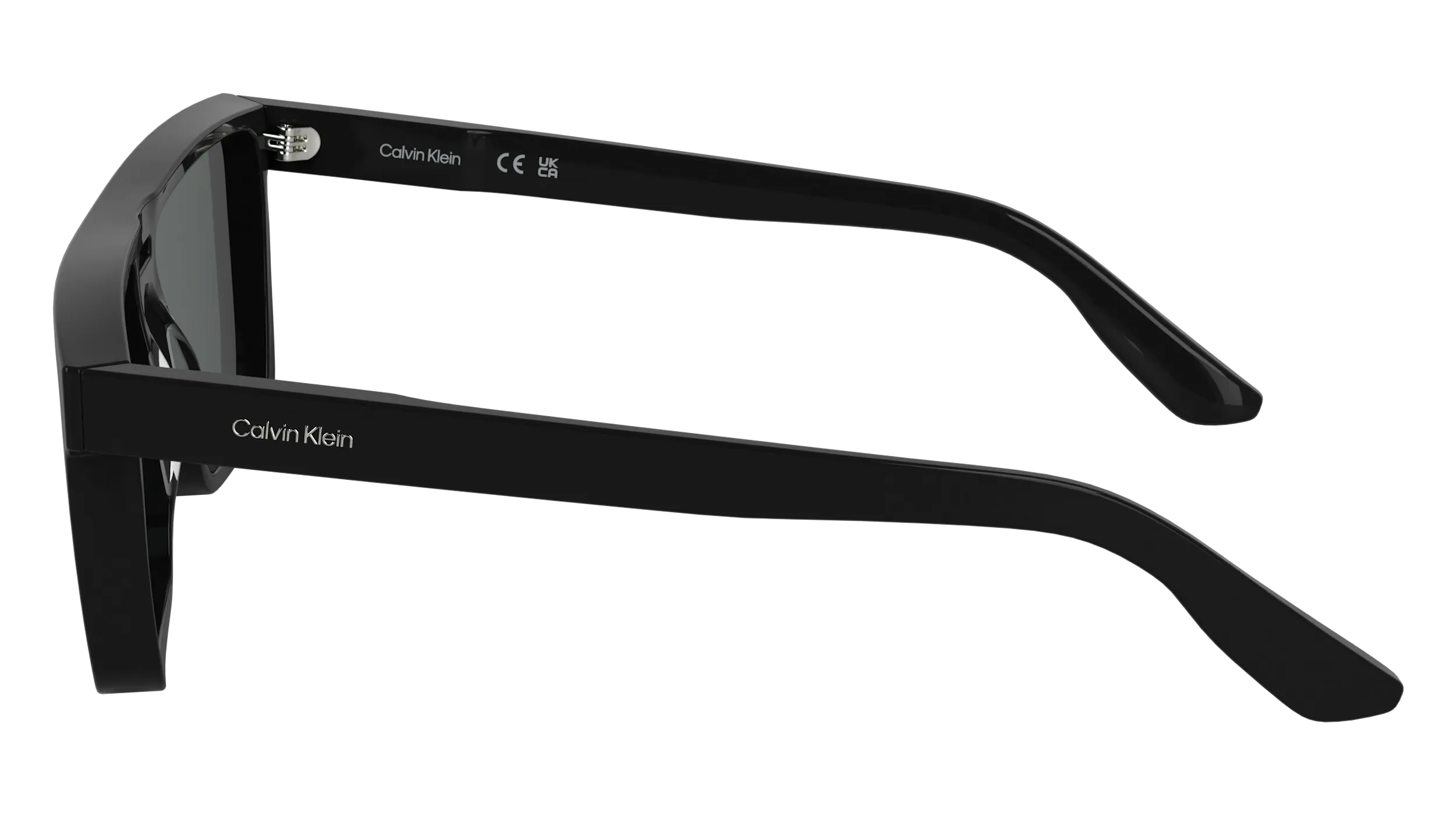 Calvin Klein CK25501S 001 Occhiali da sole Acetato Nero Squadrata Normale - immagine 3