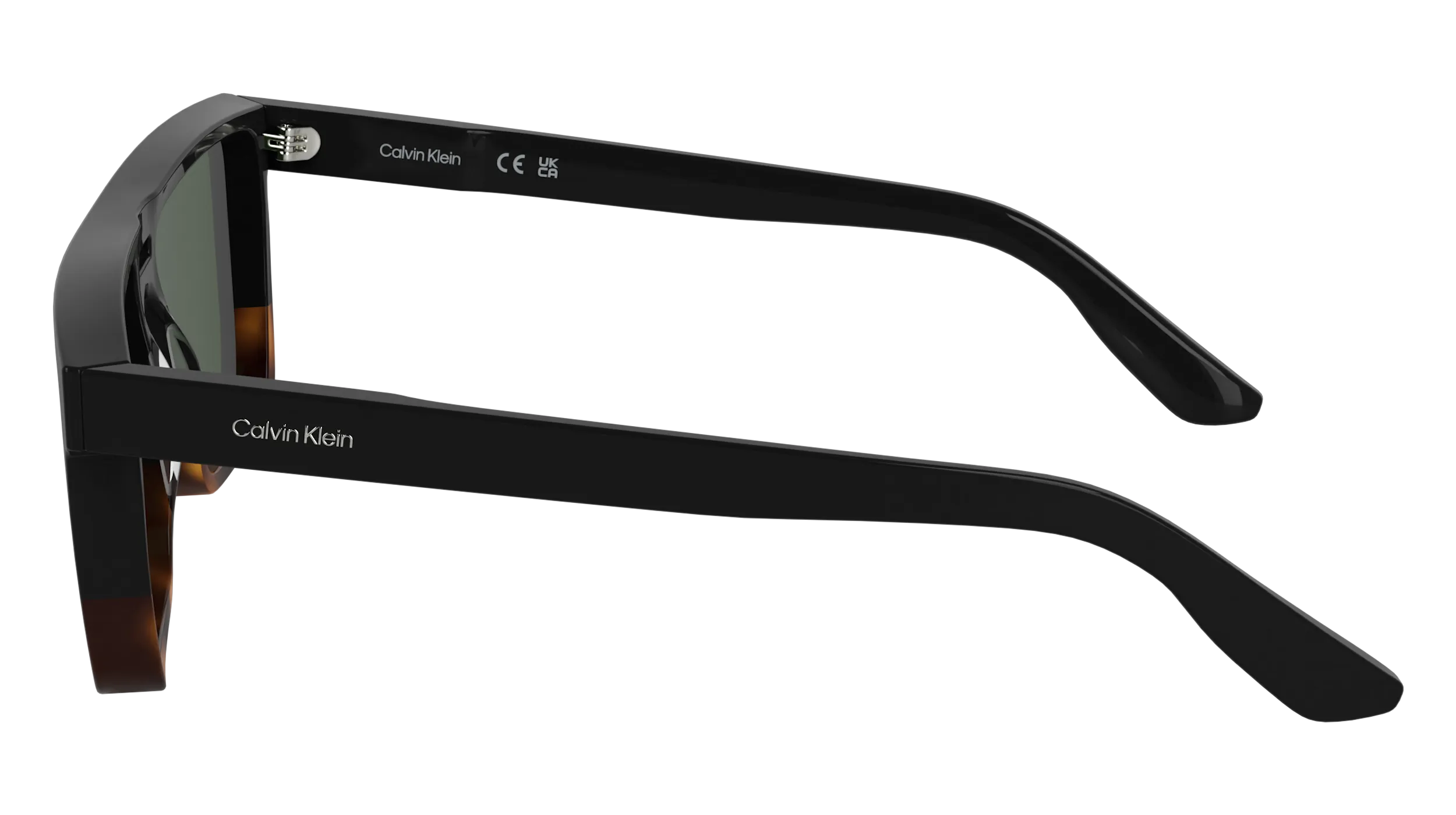 Calvin Klein CK25501S 006 Occhiali da sole Acetato Nero Squadrata Normale - immagine 3