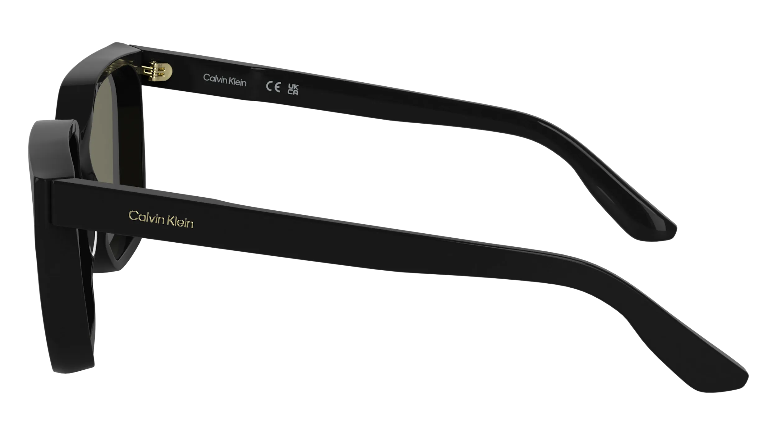 Calvin Klein CK25500S 001 Occhiali da sole Acetato Nero Squadrata Normale - immagine 3