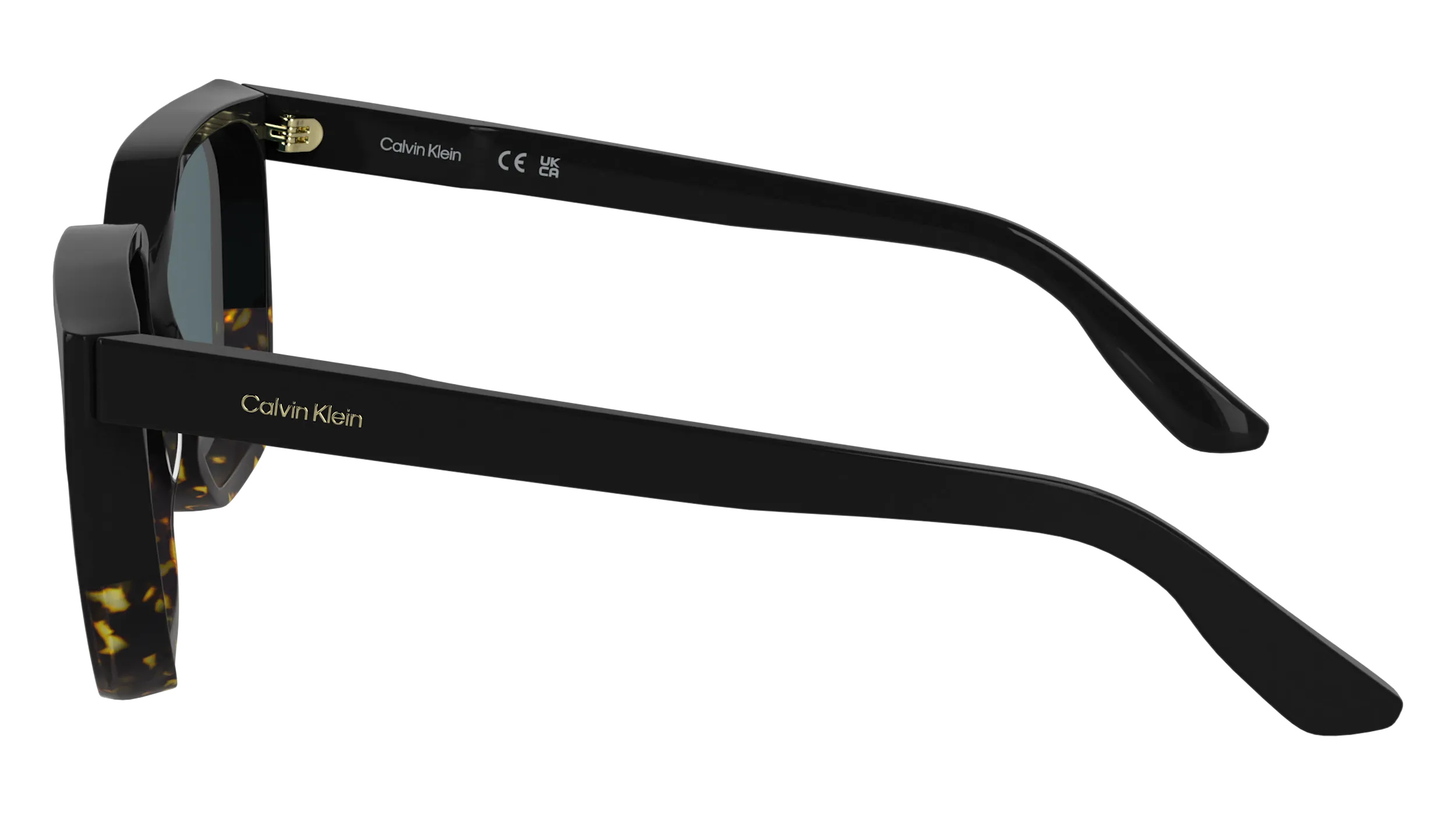 Calvin Klein CK25500S 006 Occhiali da sole Acetato Nero Squadrata Normale - immagine 3