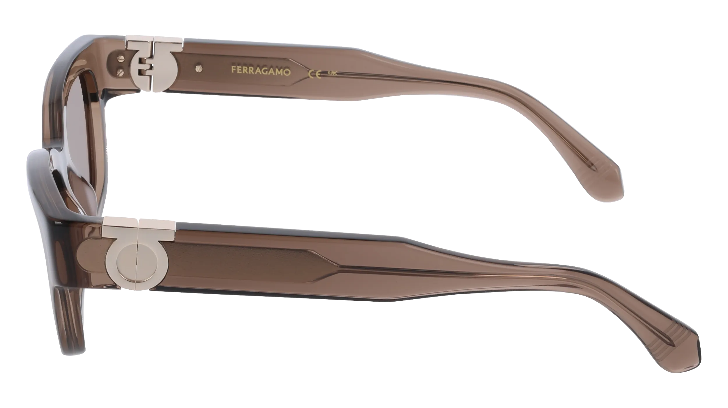 Ferragamo SF2067S 232 Occhiali da sole Acetato Marrone Squadrata Normale - immagine 3