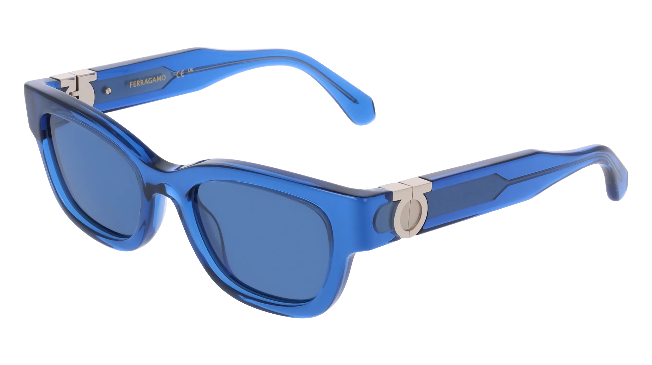 Ferragamo SF2067S 432 Occhiali da sole Acetato Blu Squadrata Normale - immagine 1