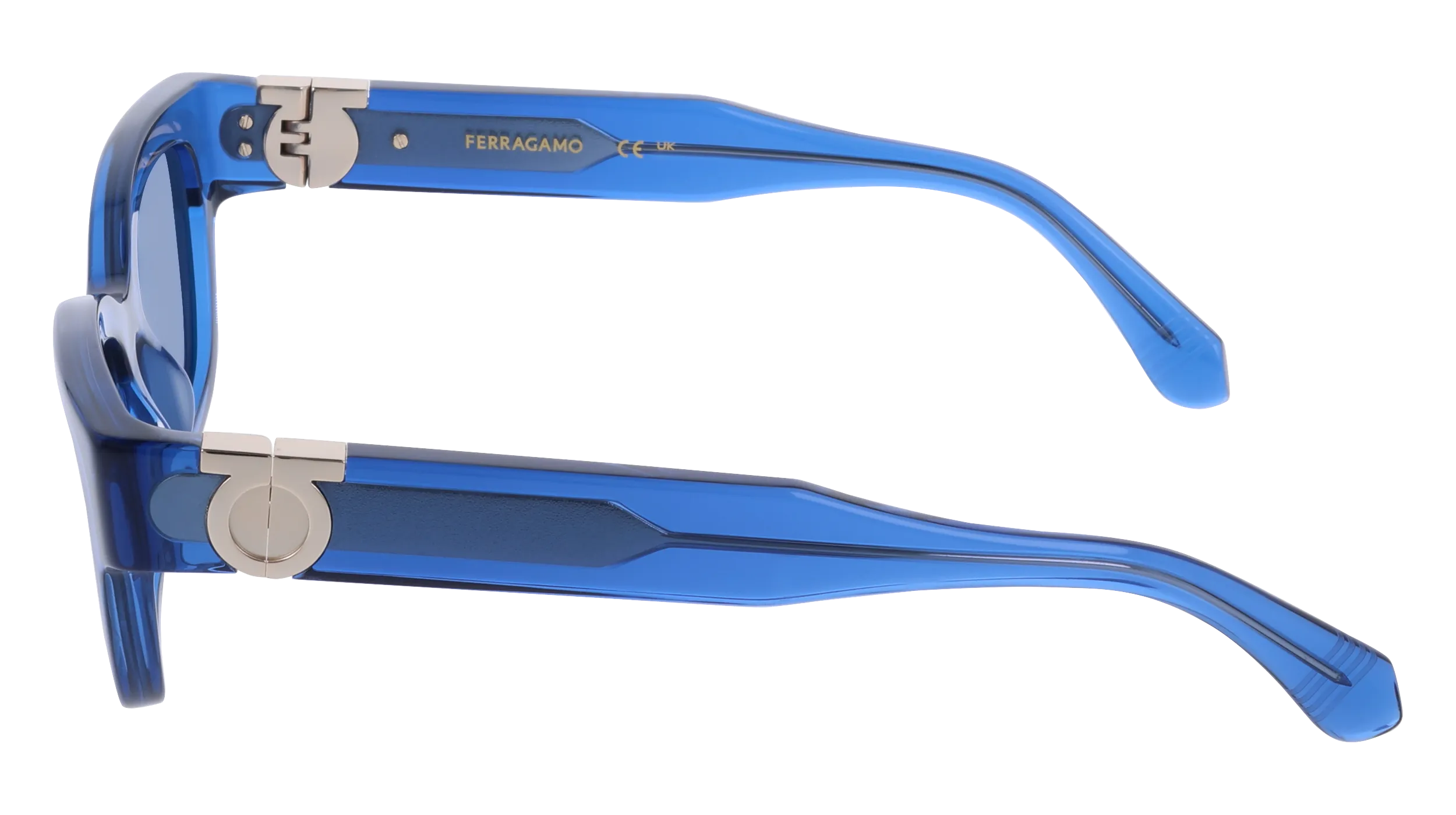Ferragamo SF2067S 432 Occhiali da sole Acetato Blu Squadrata Normale - immagine 3