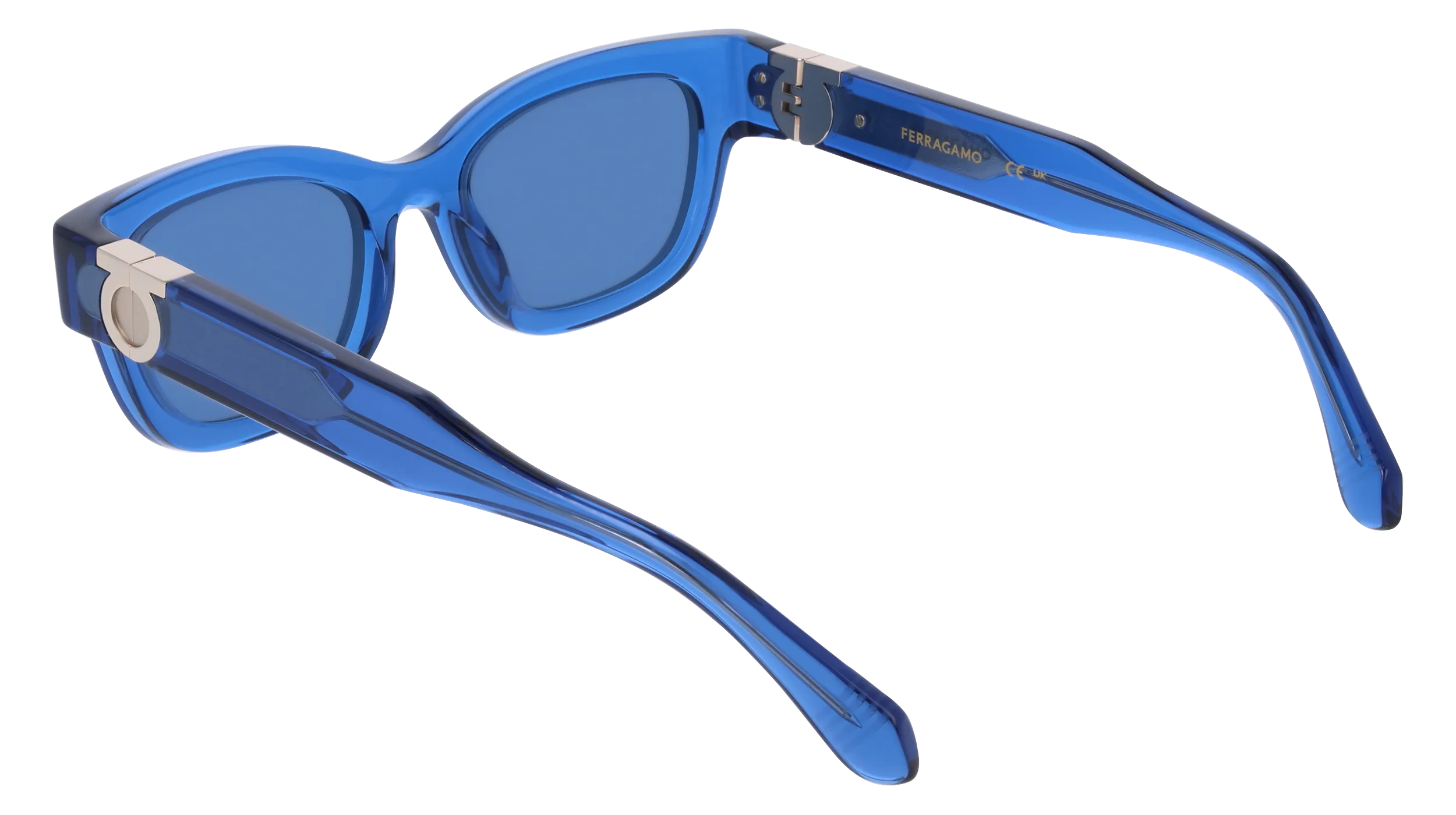 Ferragamo SF2067S 432 Occhiali da sole Acetato Blu Squadrata Normale - immagine 4