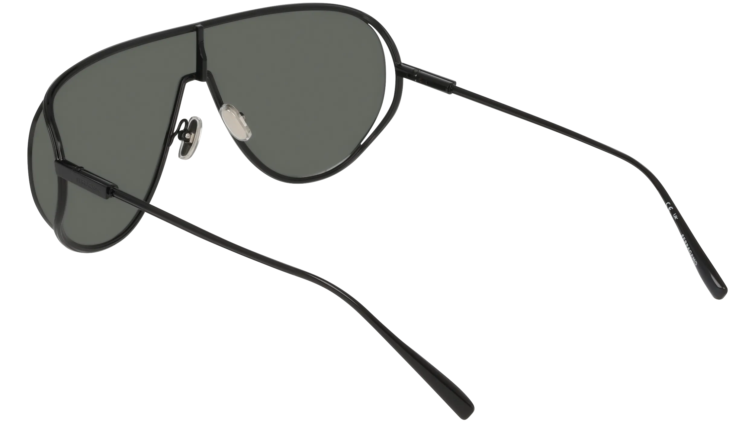 Ferragamo SF323S 001 Occhiali da sole Metallo Nero Pilot Normale - immagine 4