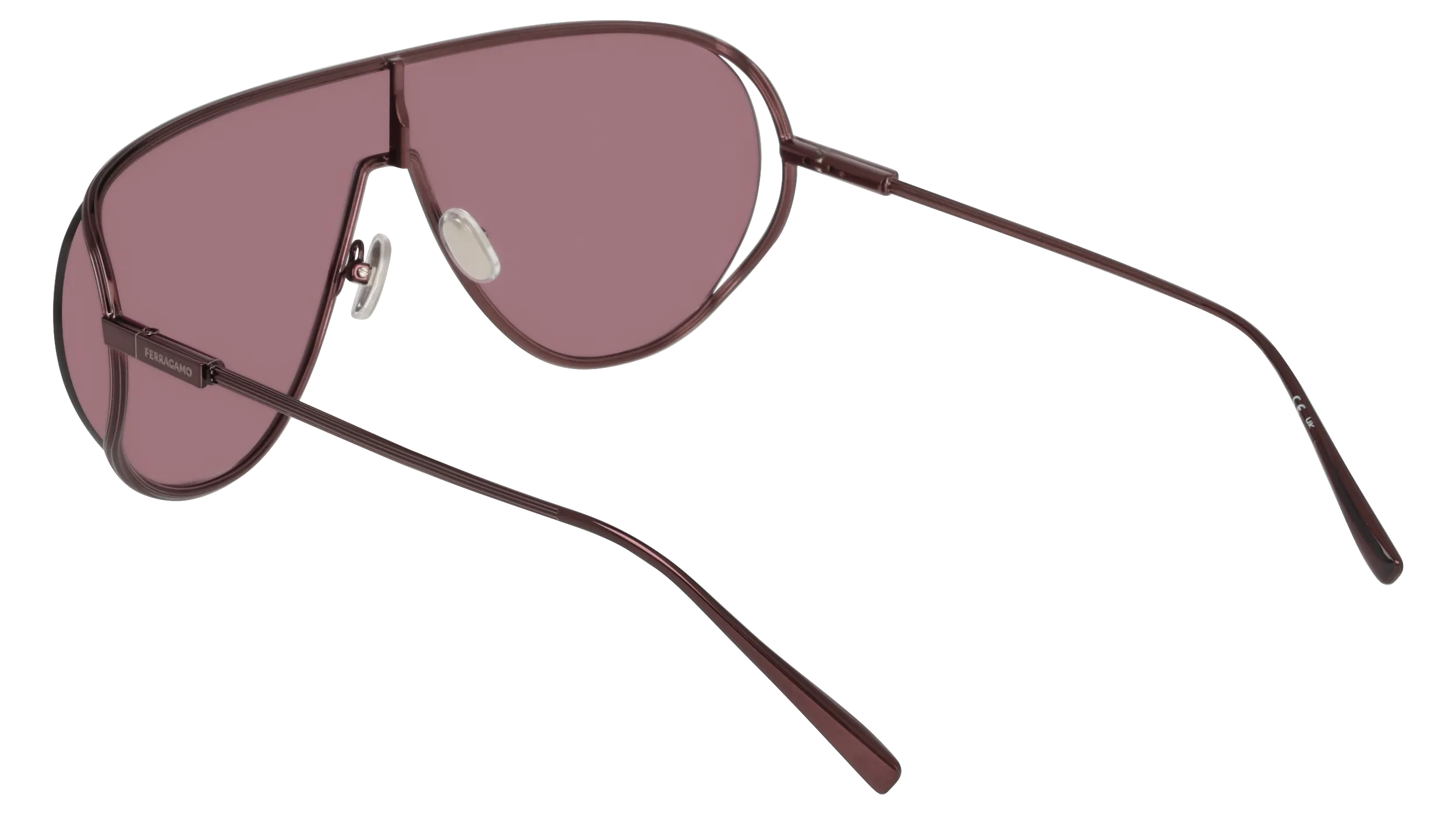 Ferragamo SF323S 601 Occhiali da sole Metallo Bordeaux Pilot Normale - immagine 4