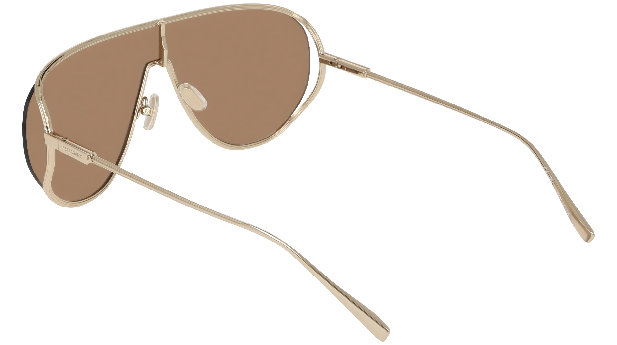Ferragamo SF323S 710 Occhiali da sole Metallo Oro Pilot Normale - immagine 4