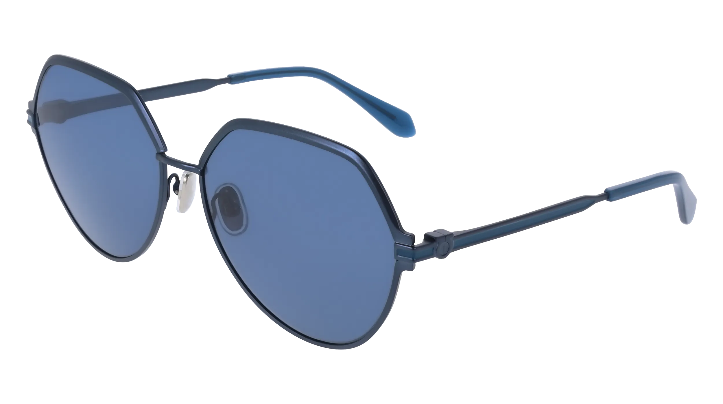 Ferragamo SF325S 414 Occhiali da sole Metallo Blu Normale - immagine 1