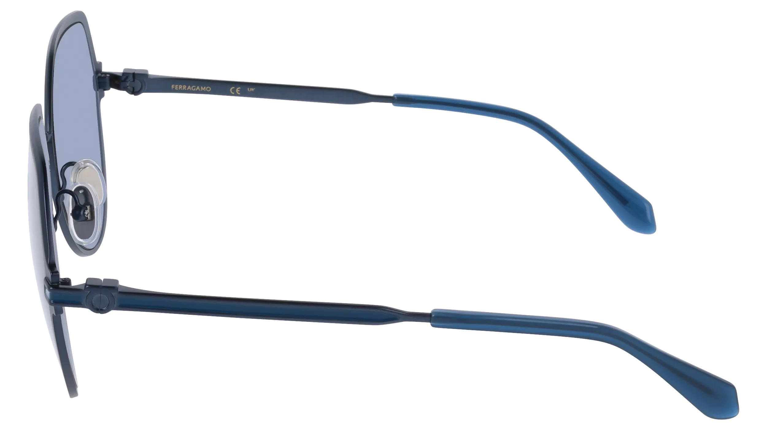 Ferragamo SF325S 414 Occhiali da sole Metallo Blu Normale - immagine 3
