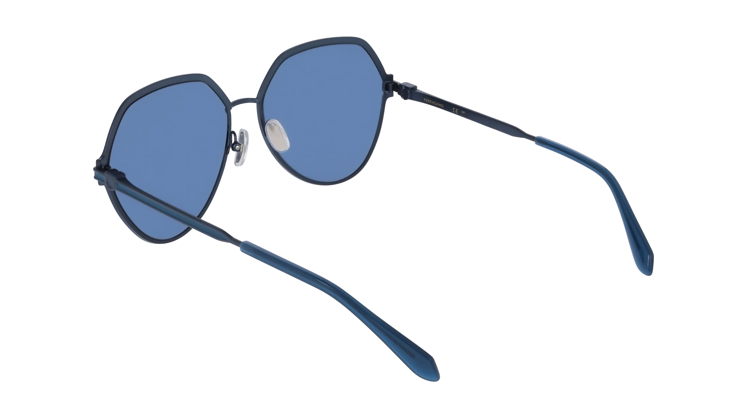 Ferragamo SF325S 414 Occhiali da sole Metallo Blu Normale - immagine 4