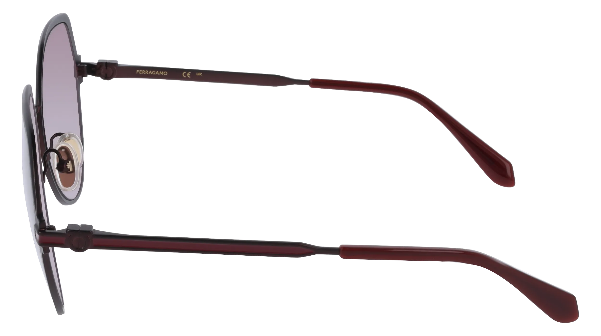 Ferragamo SF325S 602 Occhiali da sole Metallo Bordeaux Normale - immagine 3