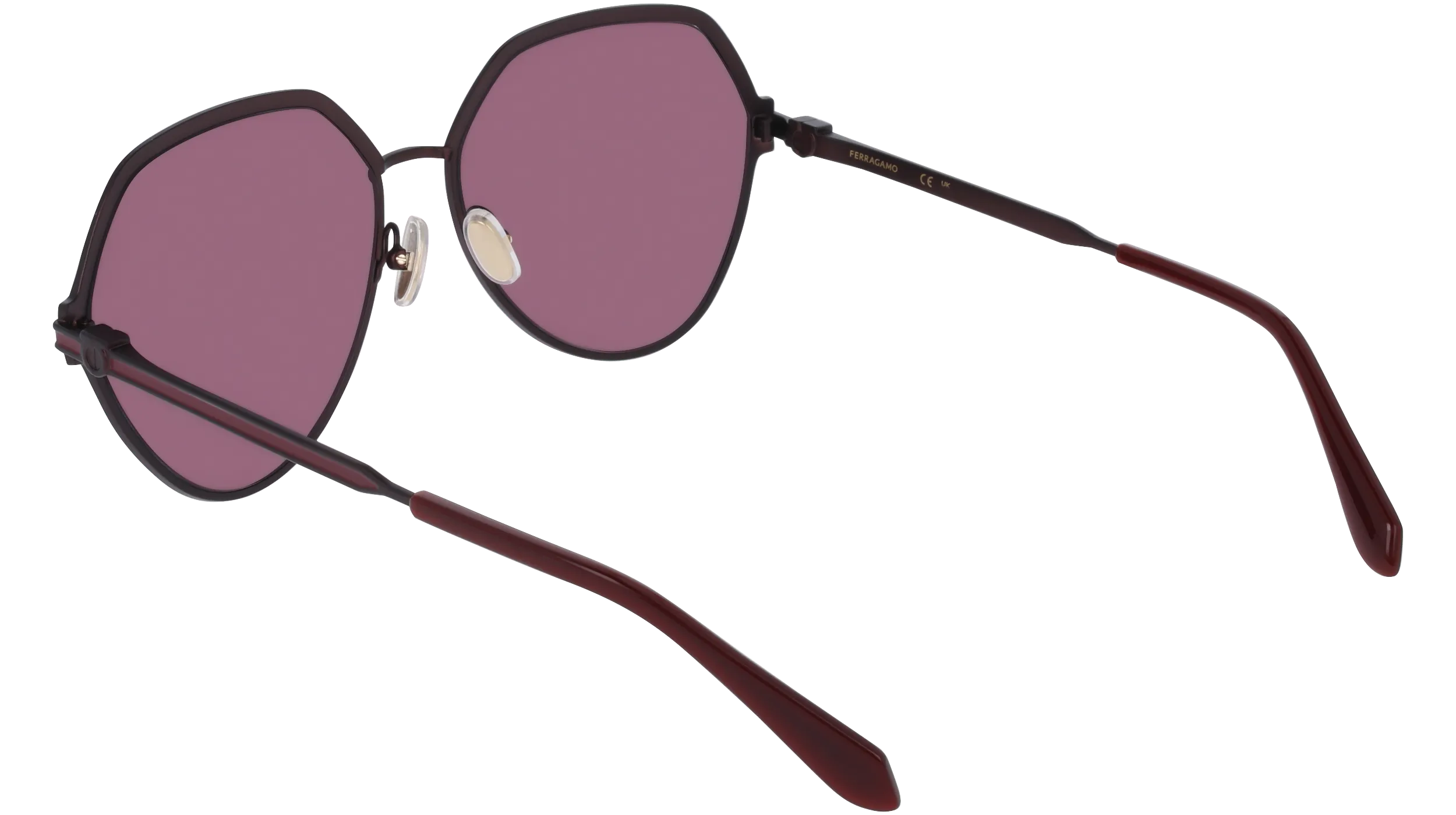 Ferragamo SF325S 602 Occhiali da sole Metallo Bordeaux Normale - immagine 4