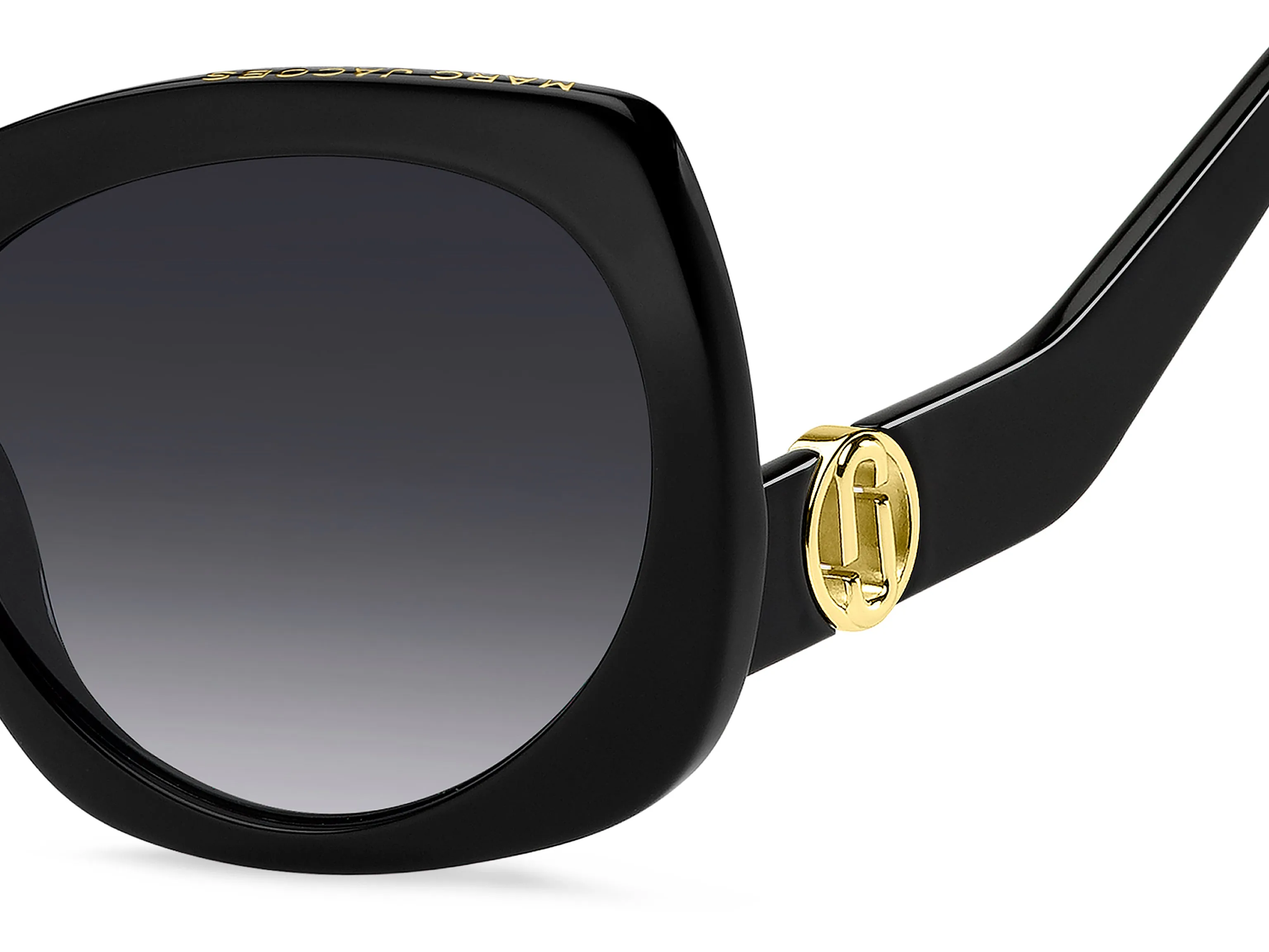 Marc Jacobs MARC 808/S 807/9O Occhiali da sole Acetato Nero Grigio Farfalla Normale Sfumato - immagine 3