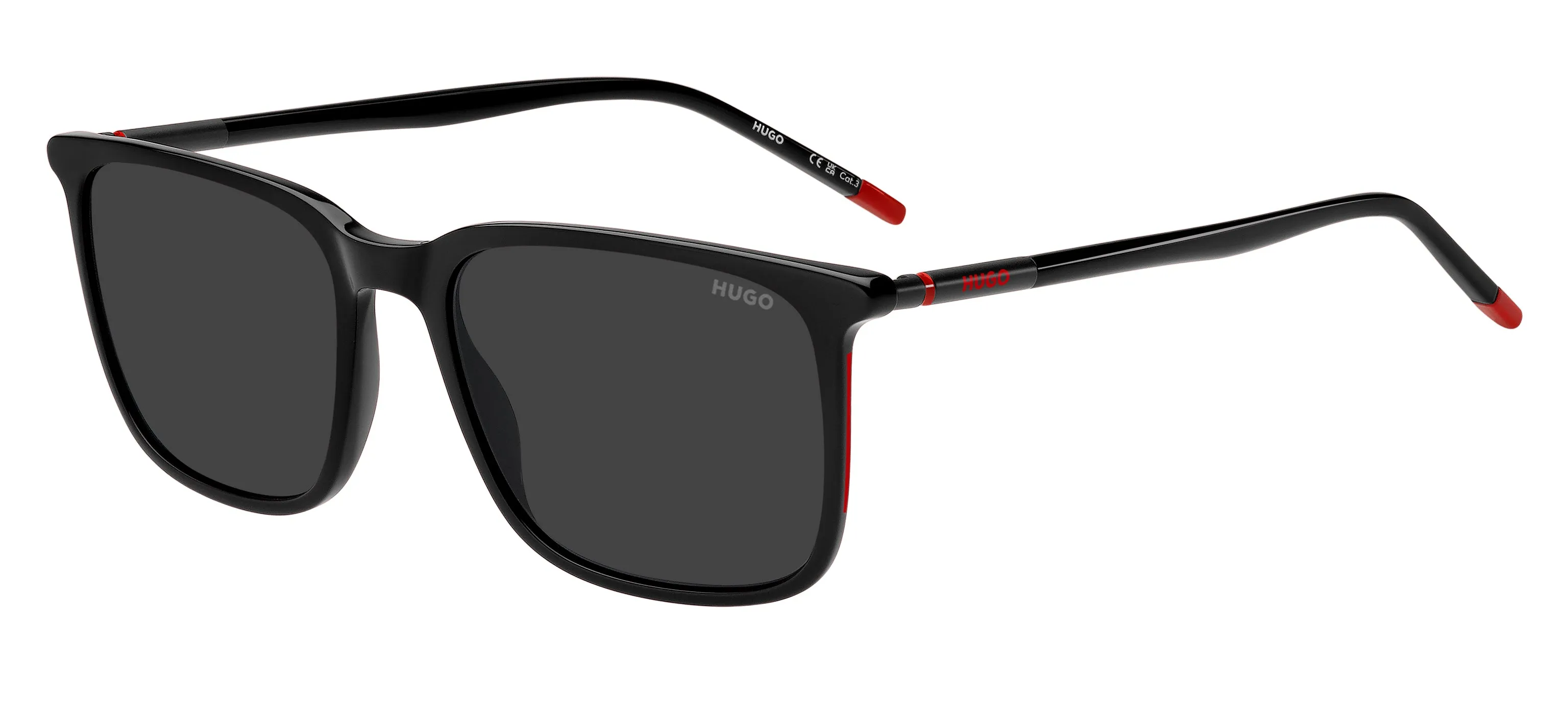 Hugo Boss HG 1344/S 807/IR Occhiali da sole Acetato Nero Grigio Squadrata Normale - immagine 1