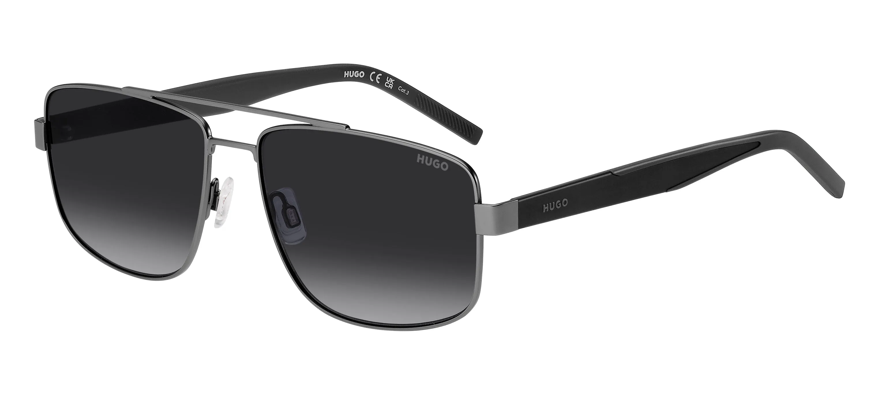 Hugo Boss HG 1338/S R80/9O Occhiali da sole Metallo Rutenio Grigio Squadrata Normale Sfumato - immagine 1