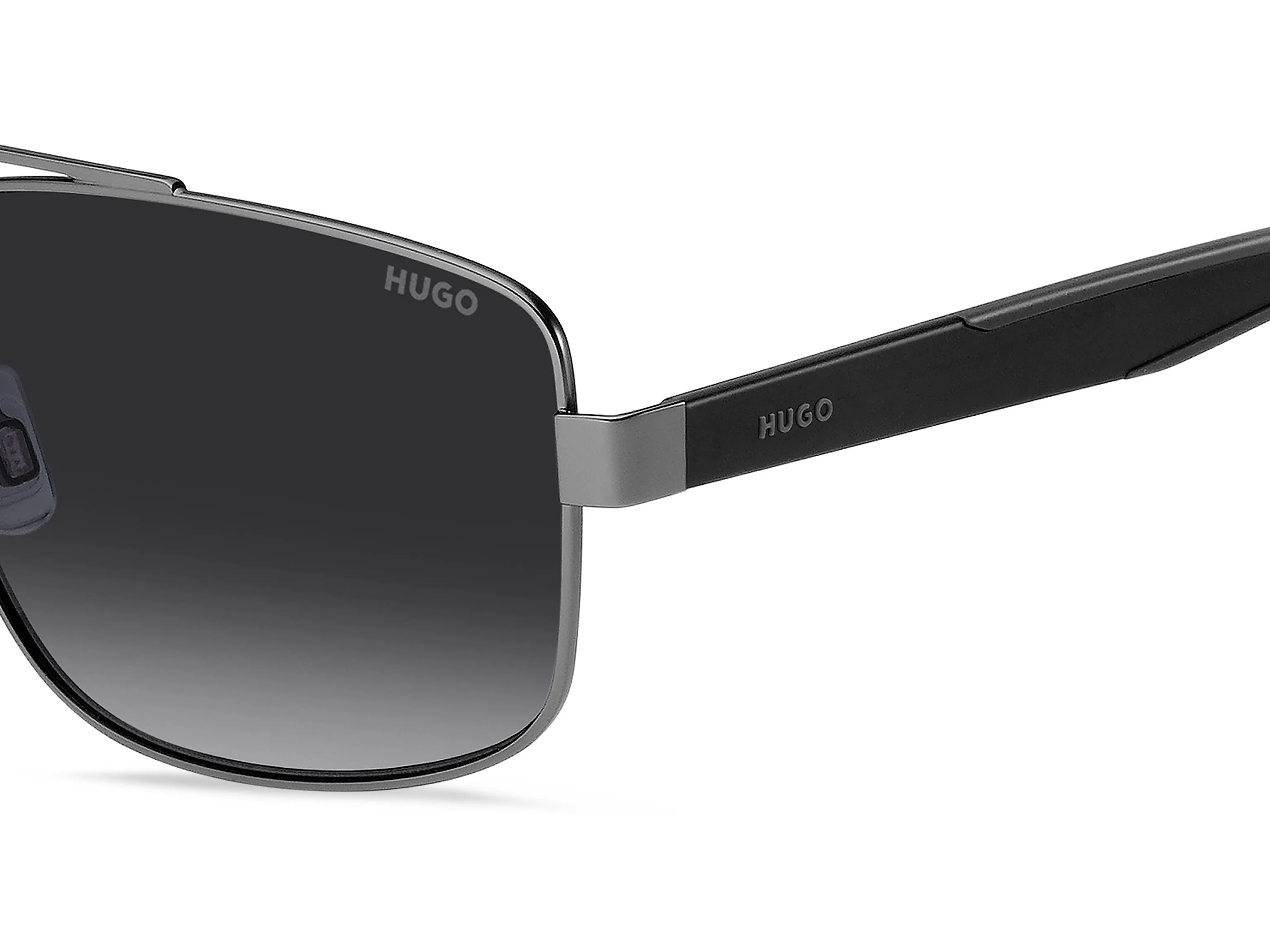 Hugo Boss HG 1338/S R80/9O Occhiali da sole Metallo Rutenio Grigio Squadrata Normale Sfumato - immagine 3