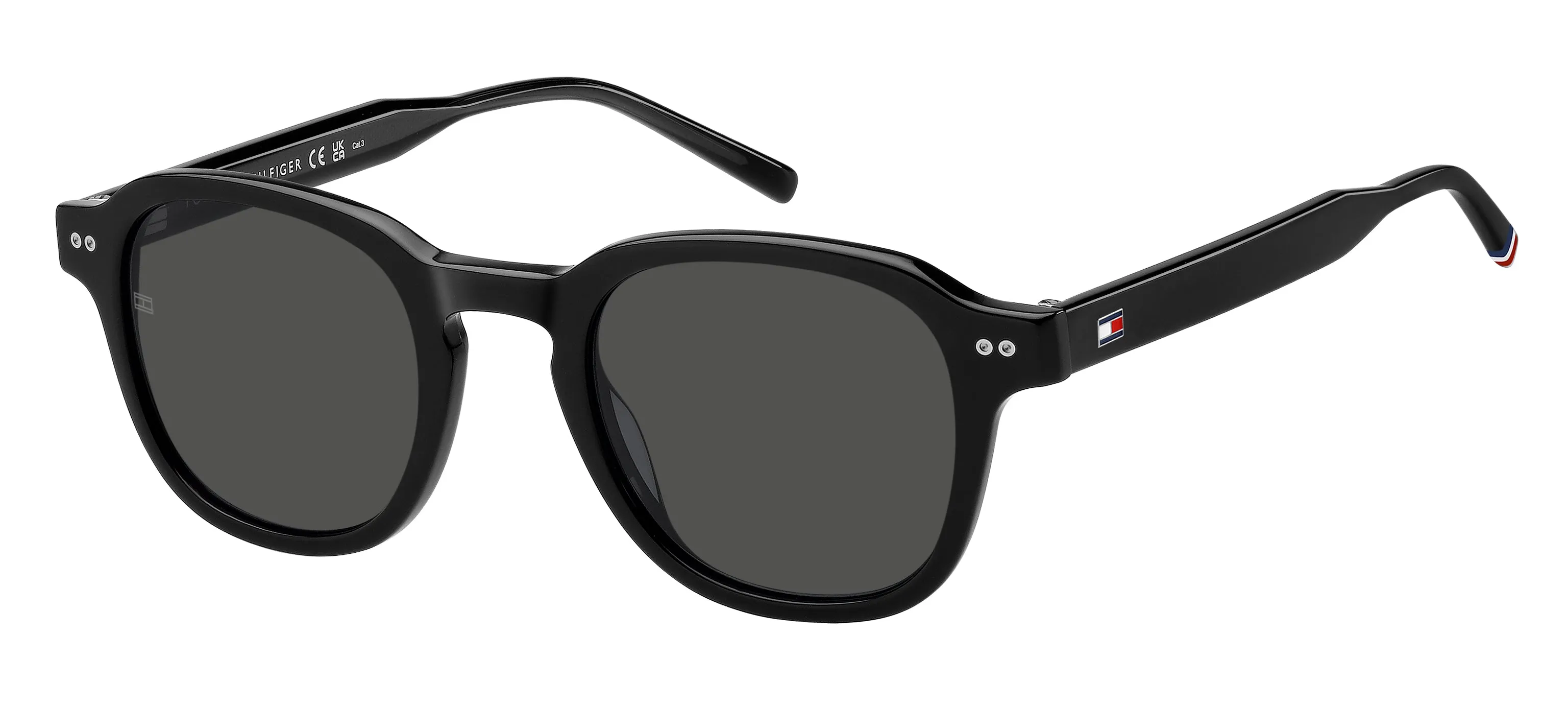Tommy Hilfiger TH 2185/S 807/IR Occhiali da sole Acetato Nero Grigio Squadrata Normale - immagine 1