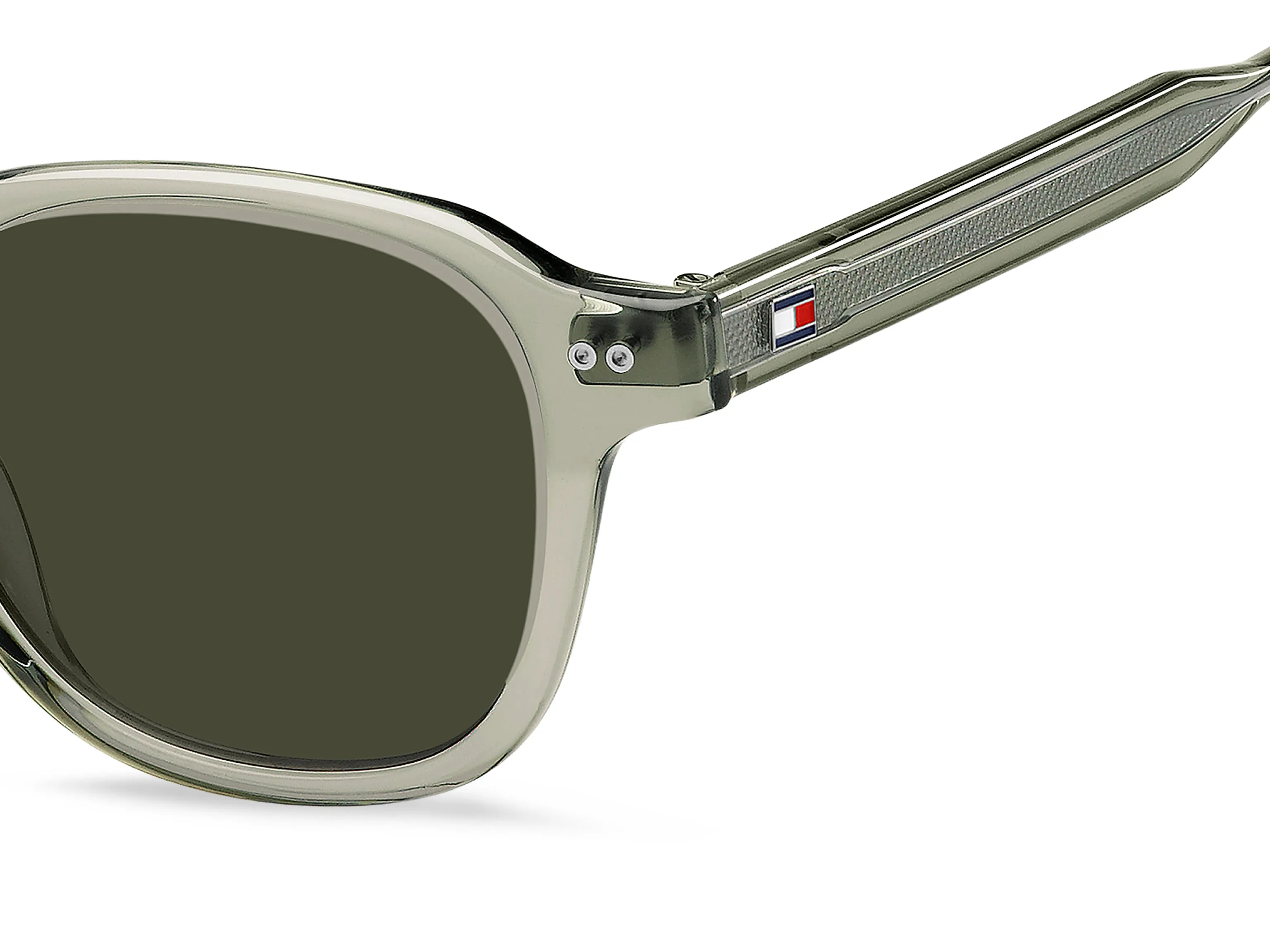 Tommy Hilfiger TH 2185/S 1ED/70 Occhiali da sole Acetato Verde Marrone Squadrata Normale - immagine 3