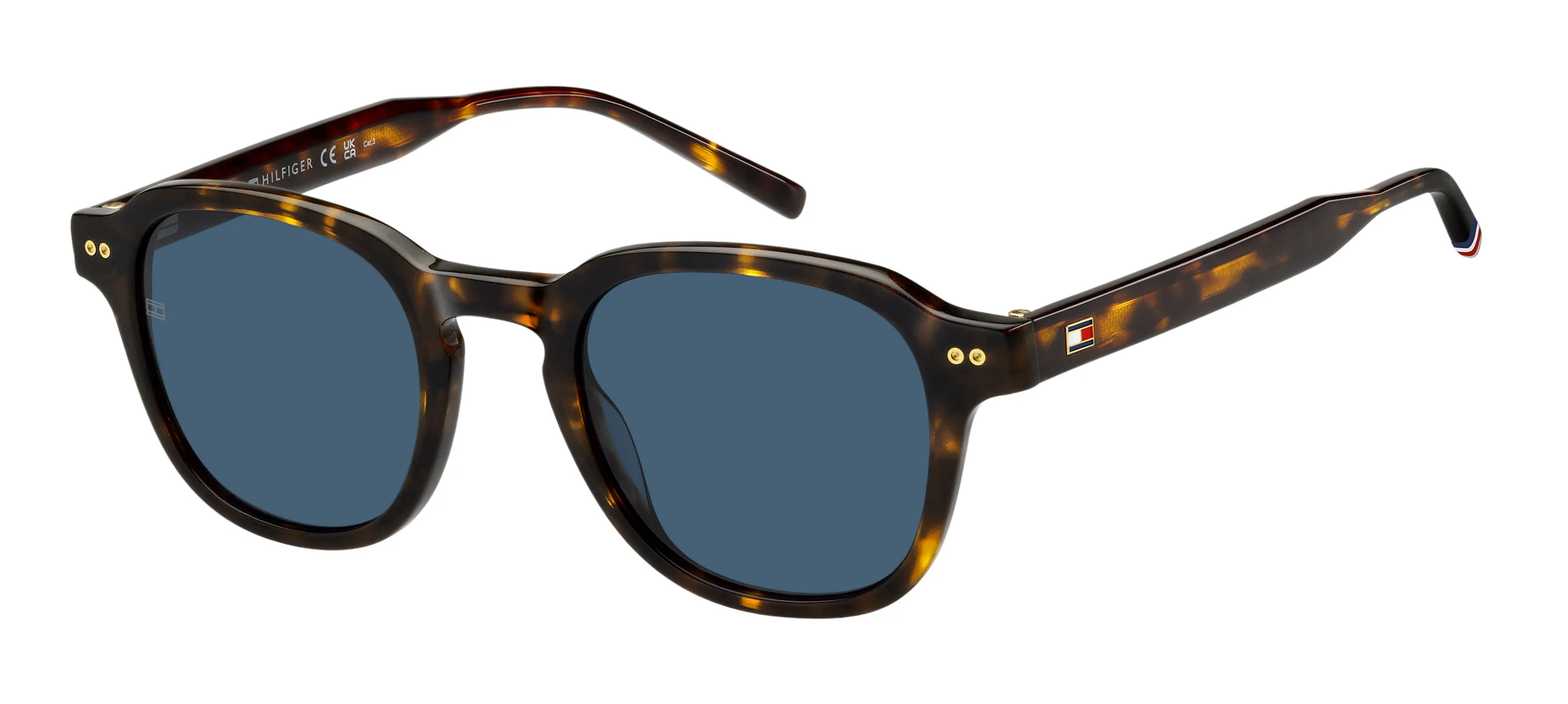 Tommy Hilfiger TH 2185/S 086/KU Occhiali da sole Acetato Havana Blu Squadrata Normale - immagine 1