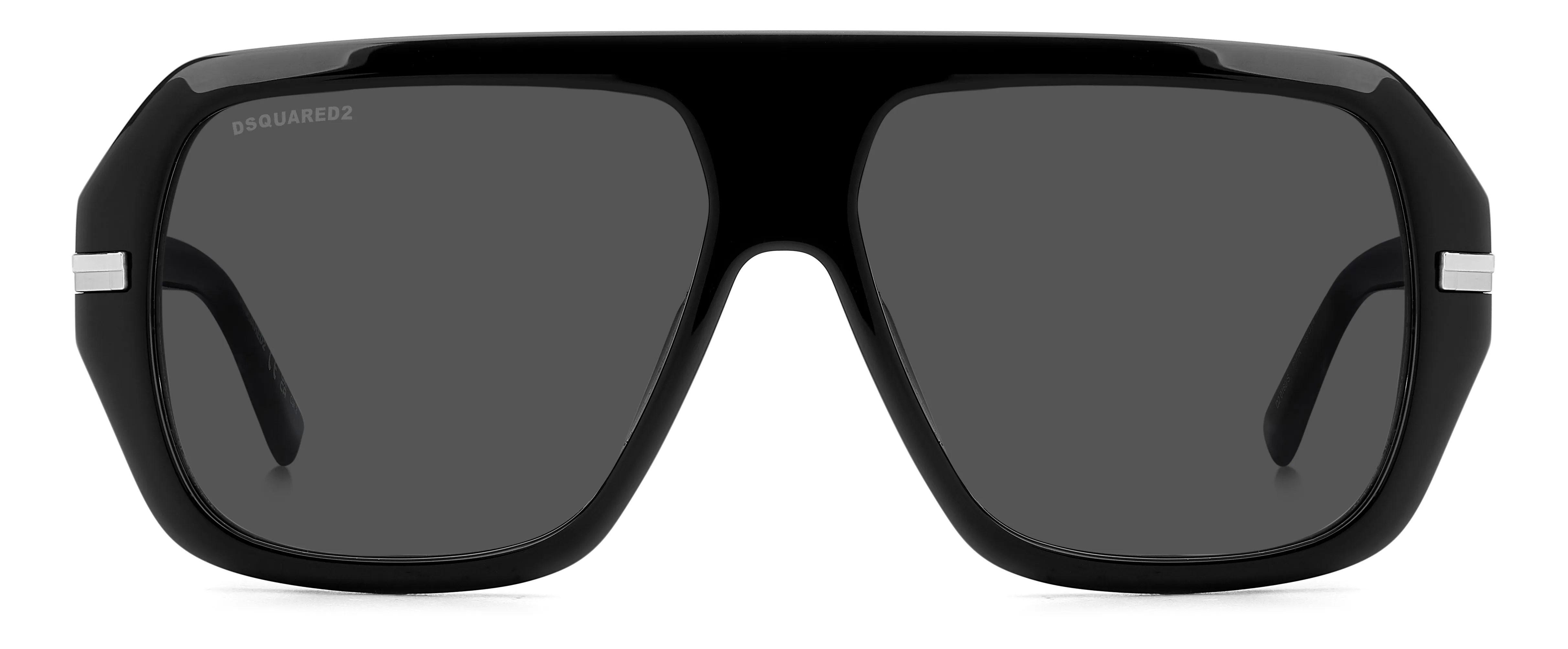 Dsquared2 D2 0160/S 807/IR Occhiali da sole Acetato Nero Grigio Squadrata Normale - immagine 2