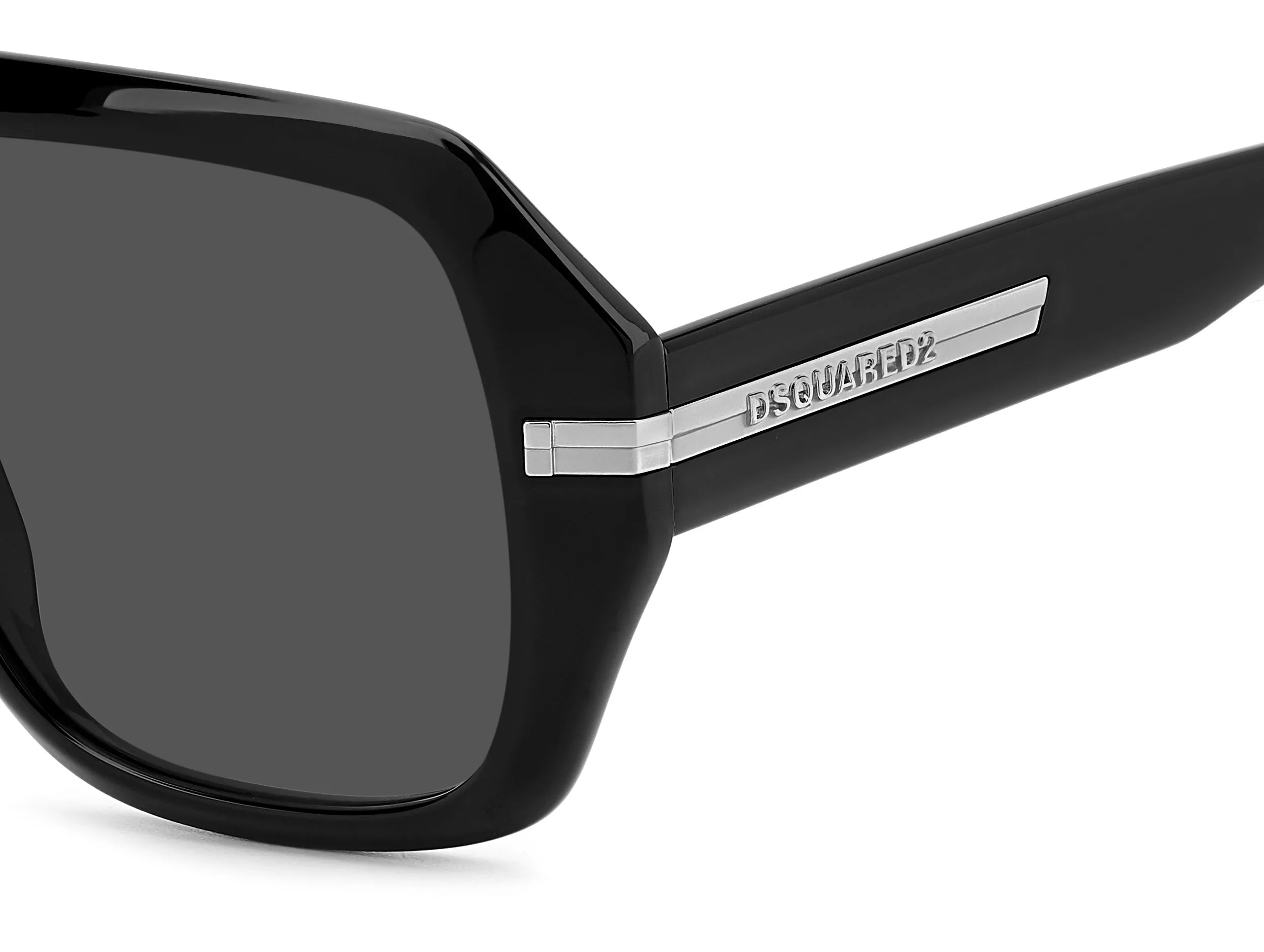 Dsquared2 D2 0160/S 807/IR Occhiali da sole Acetato Nero Grigio Squadrata Normale - immagine 3