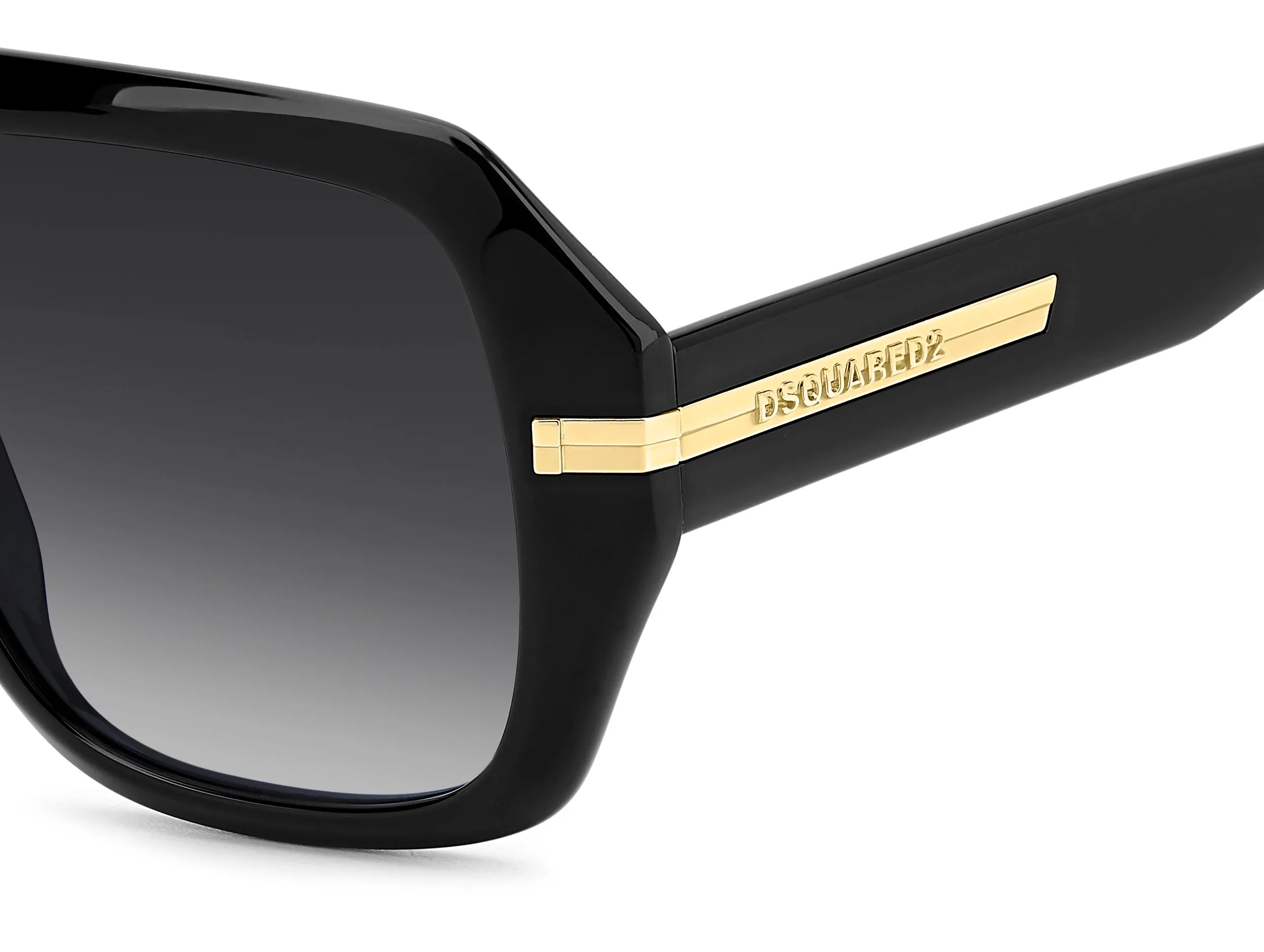 Dsquared2 D2 0160/S 807/9O Occhiali da sole Acetato Nero Grigio Squadrata Normale Sfumato - immagine 3