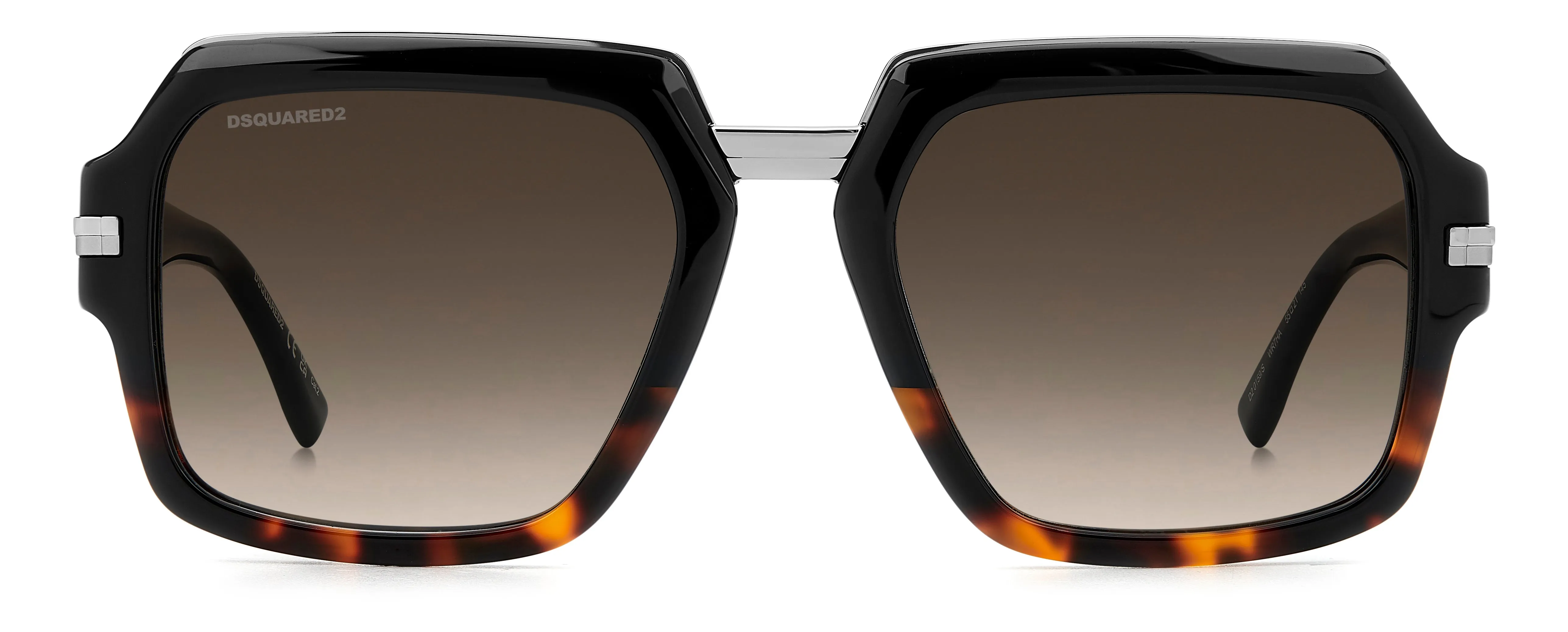 Dsquared2 D2 0159/S WR7/HA Occhiali da sole Acetato Nero Marrone Squadrata Normale Sfumato - immagine 2