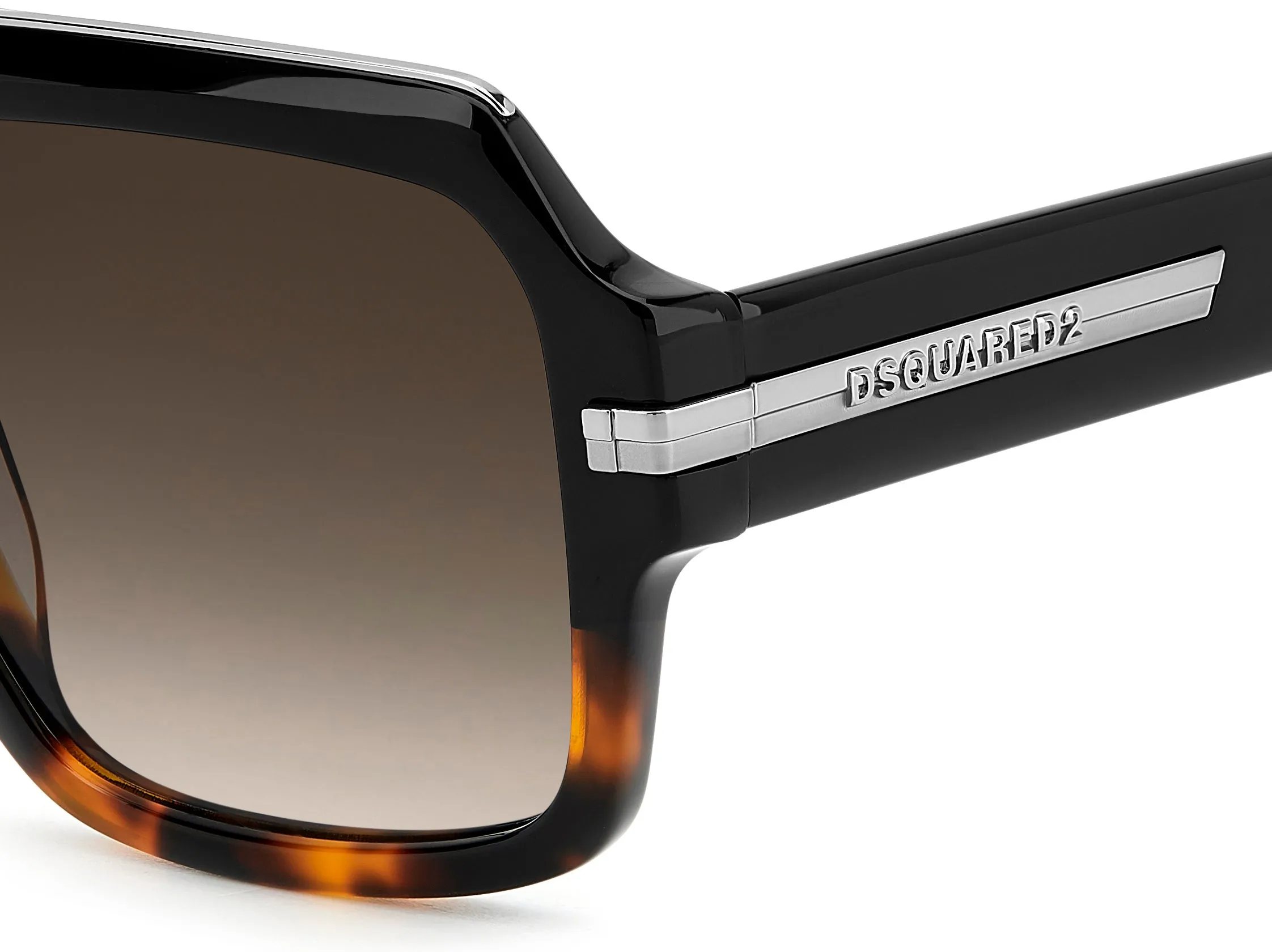 Dsquared2 D2 0159/S WR7/HA Occhiali da sole Acetato Nero Marrone Squadrata Normale Sfumato - immagine 3