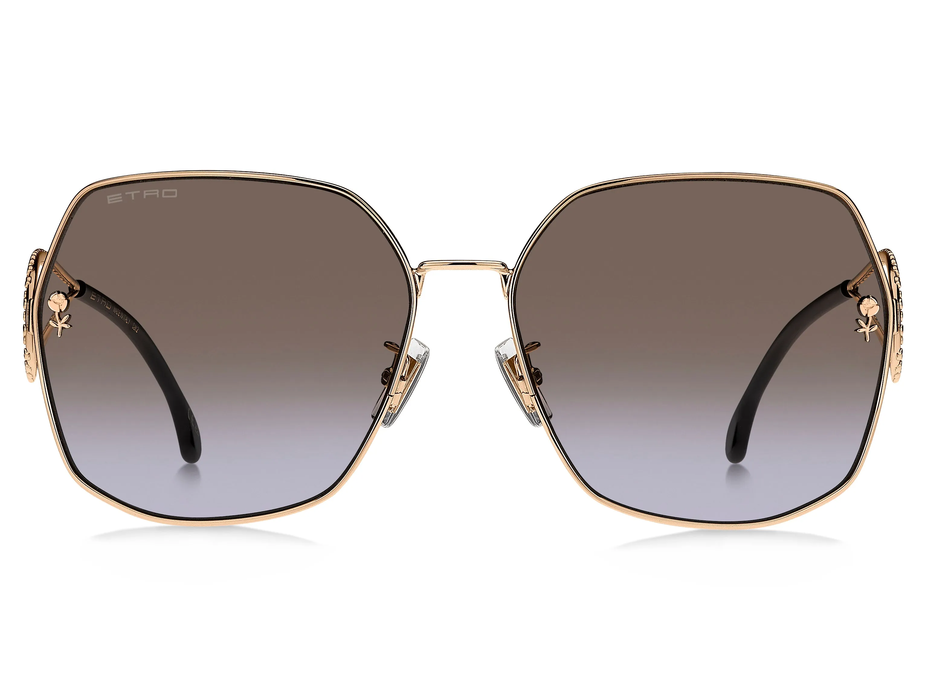 ETRO ETRO 0071/F/S 000/QR Occhiali da sole Metallo Oro Marrone Squadrata Normale Sfumato - immagine 2