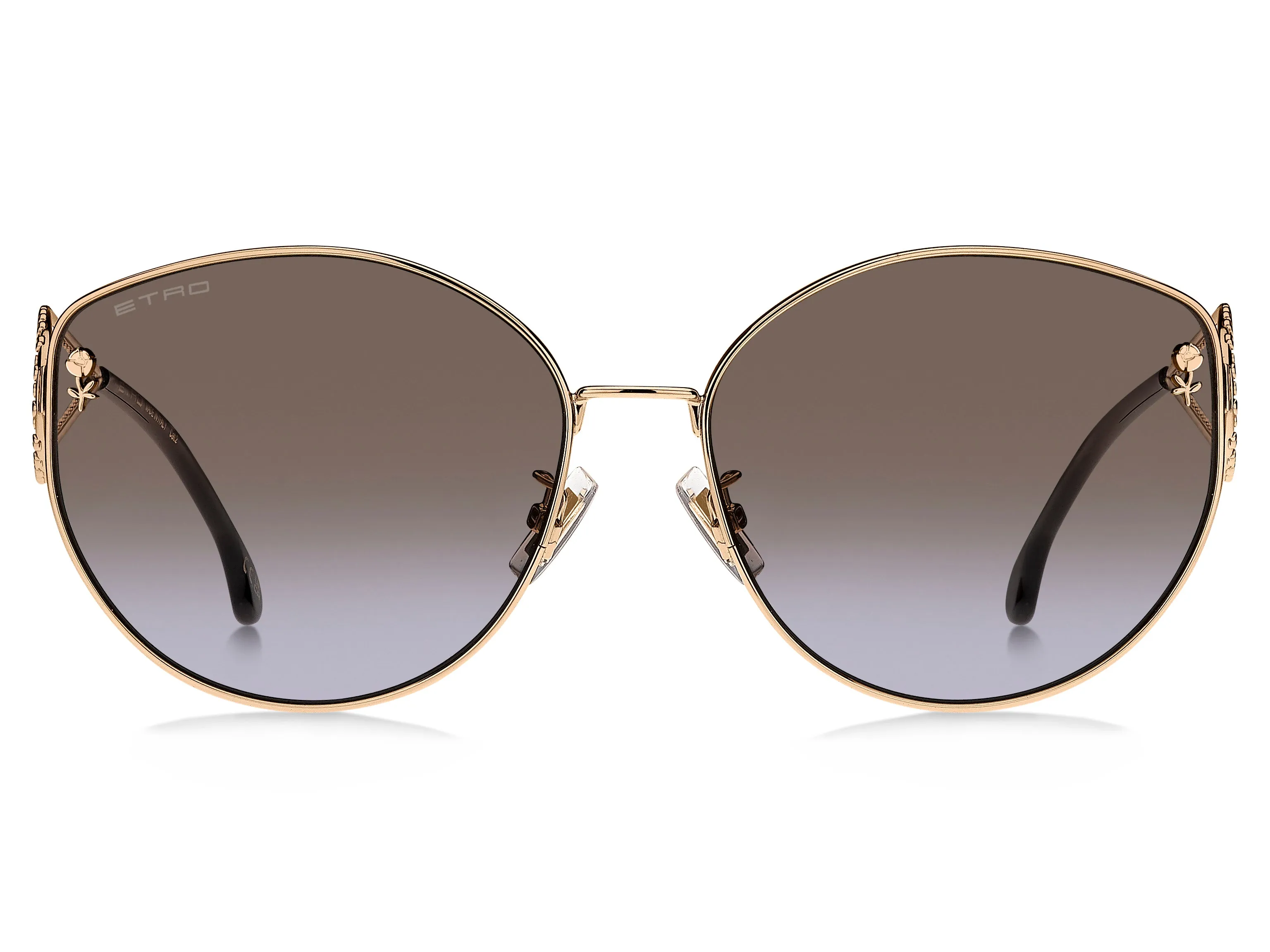 ETRO ETRO 0072/F/S 000/QR Occhiali da sole Metallo Oro Marrone Cat Eye Normale Sfumato - immagine 2