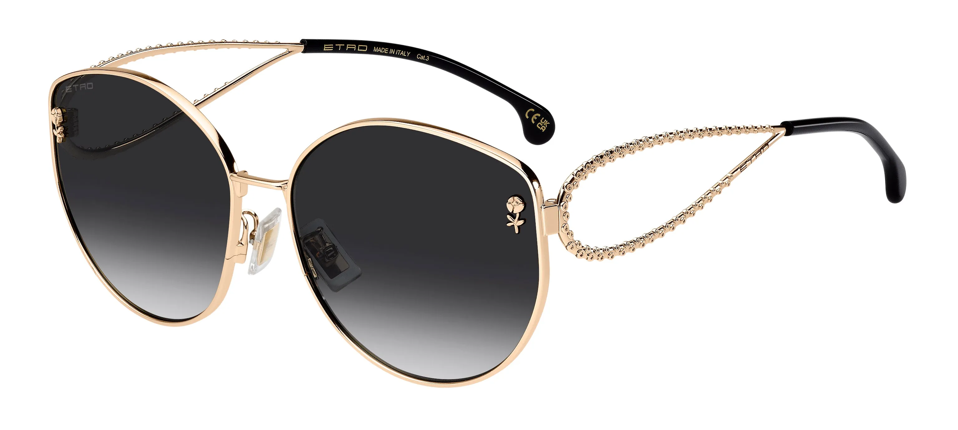 ETRO ETRO 0072/F/S 000/9O Occhiali da sole Metallo Oro Grigio Cat Eye Normale Sfumato - immagine 1