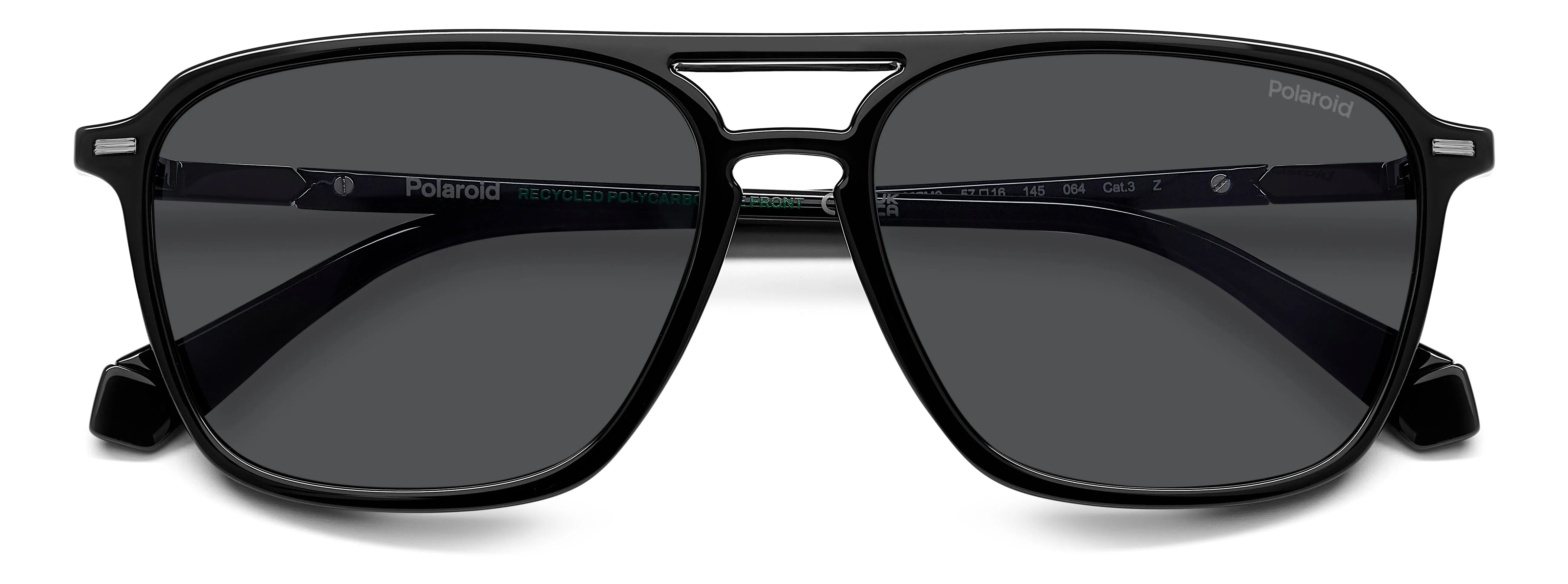 Polaroid PLD 4182/S/X 807/M9 Occhiali da sole Policarbonato Nero Grigio Squadrata Polarizzata - immagine 3