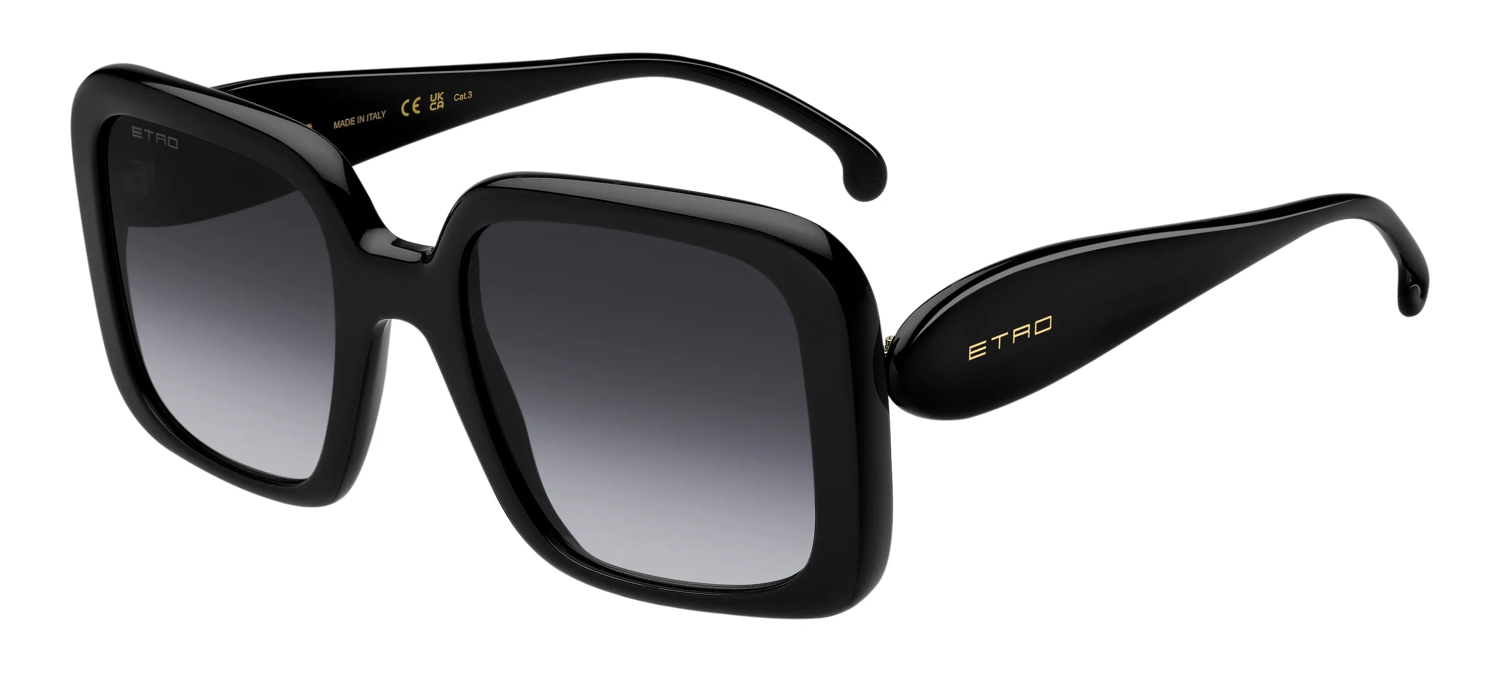 ETRO ETRO 0083/S 807/9O Occhiali da sole Acetato Nero Grigio Squadrata Normale Sfumato - immagine 1