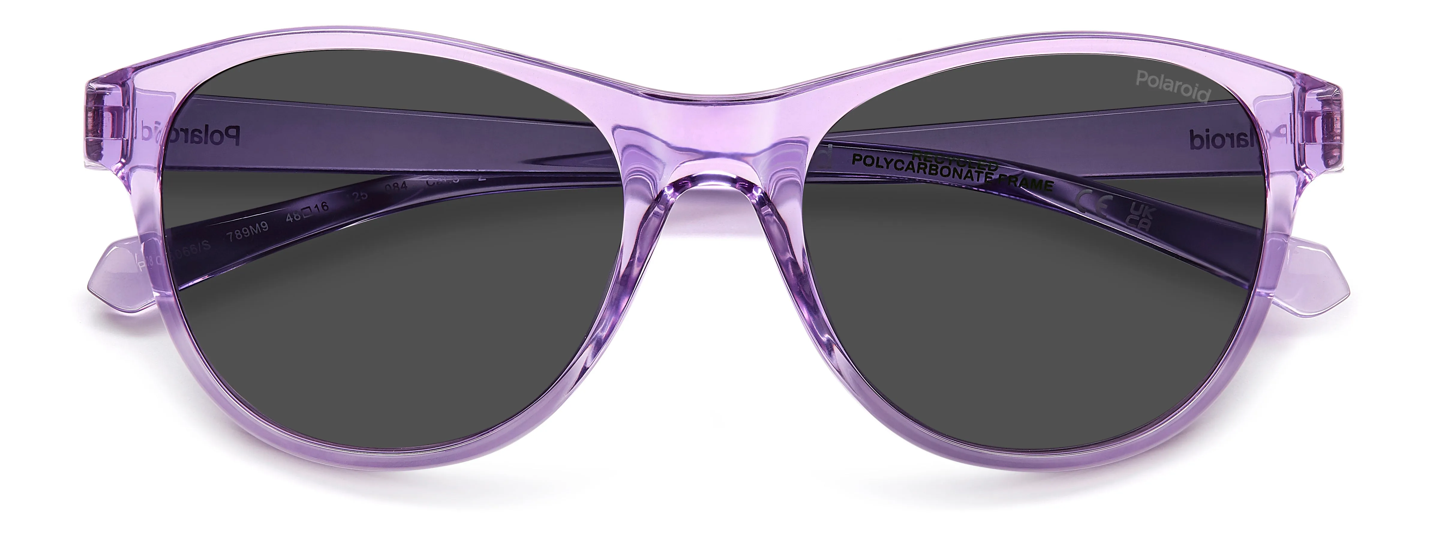 Polaroid Junior Polaroid PLD 8066/S 789/M9 Occhiali da sole bambino Policarbonato Viola Grigio Squadrata Polarizzata - immagine 3