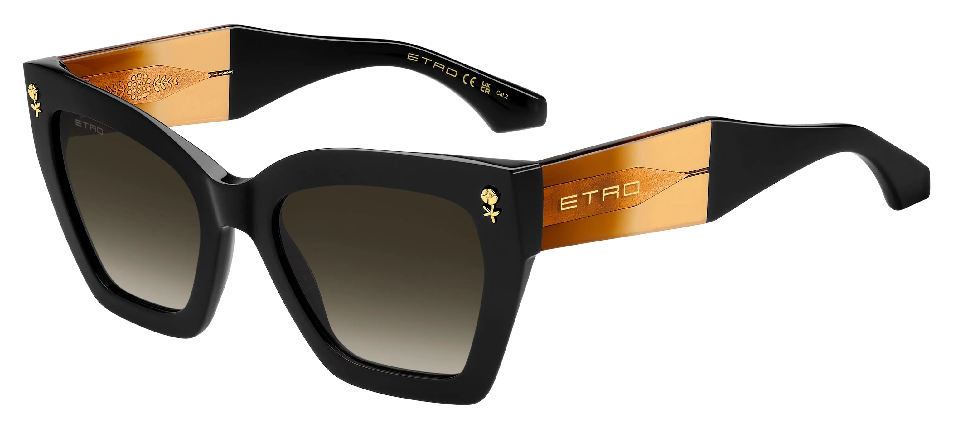 ETRO ETRO 0090/S 807/HA Occhiali da sole Acetato Nero Marrone Squadrata Normale Sfumato - immagine 1