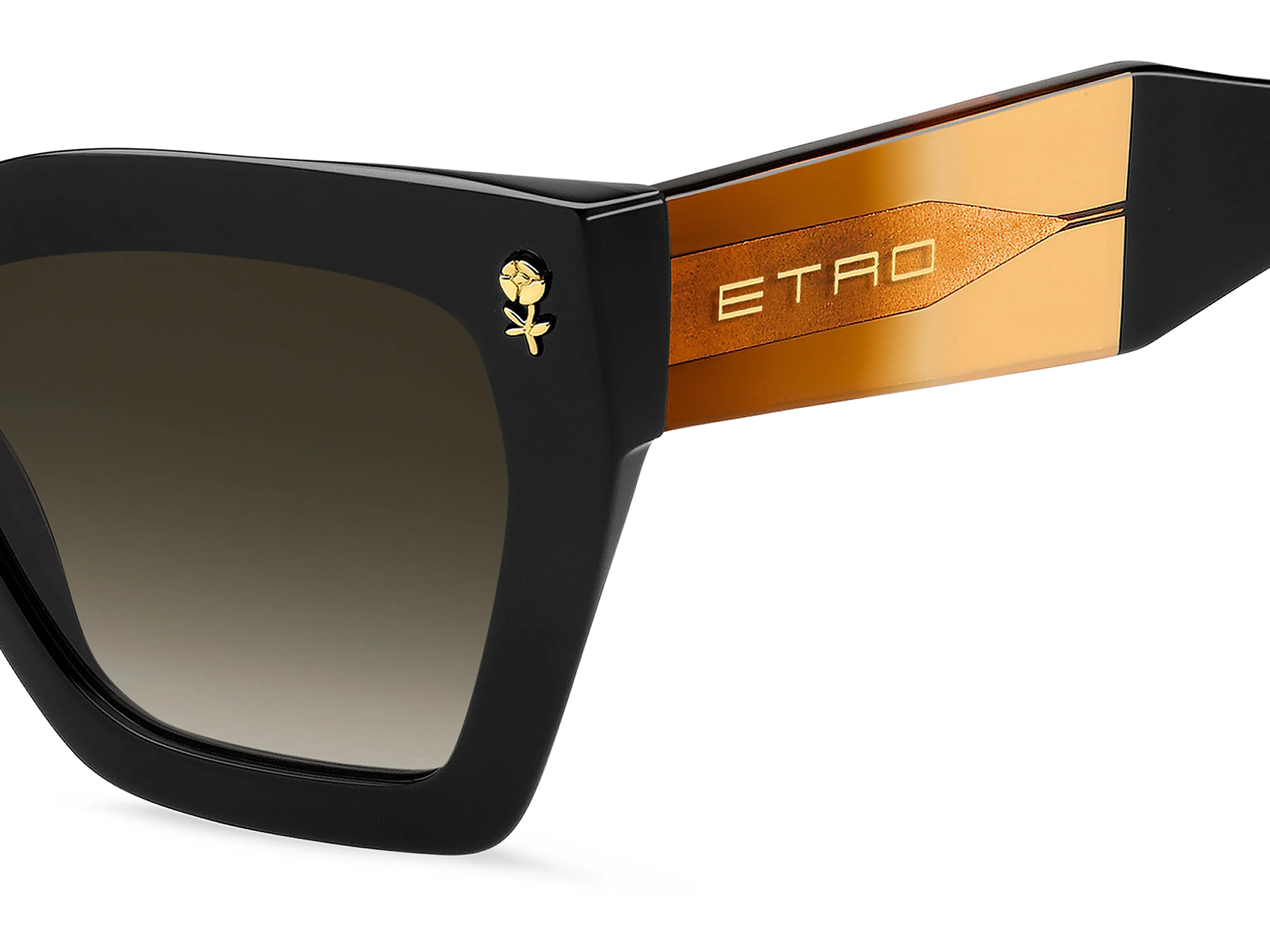 ETRO ETRO 0090/S 807/HA Occhiali da sole Acetato Nero Marrone Squadrata Normale Sfumato - immagine 3