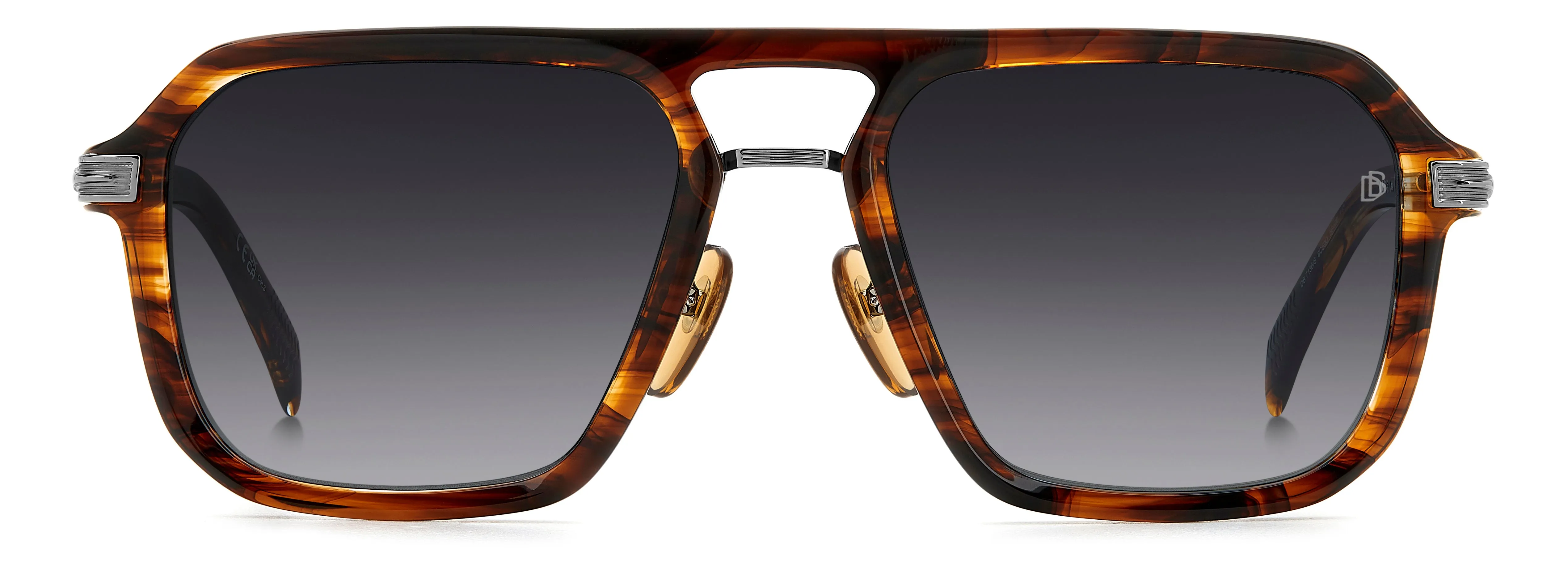 DAVID BECKHAM DB 7136/S 6C5/9O Occhiali da sole Acetato Marrone Grigio Squadrata Normale Sfumato - immagine 2