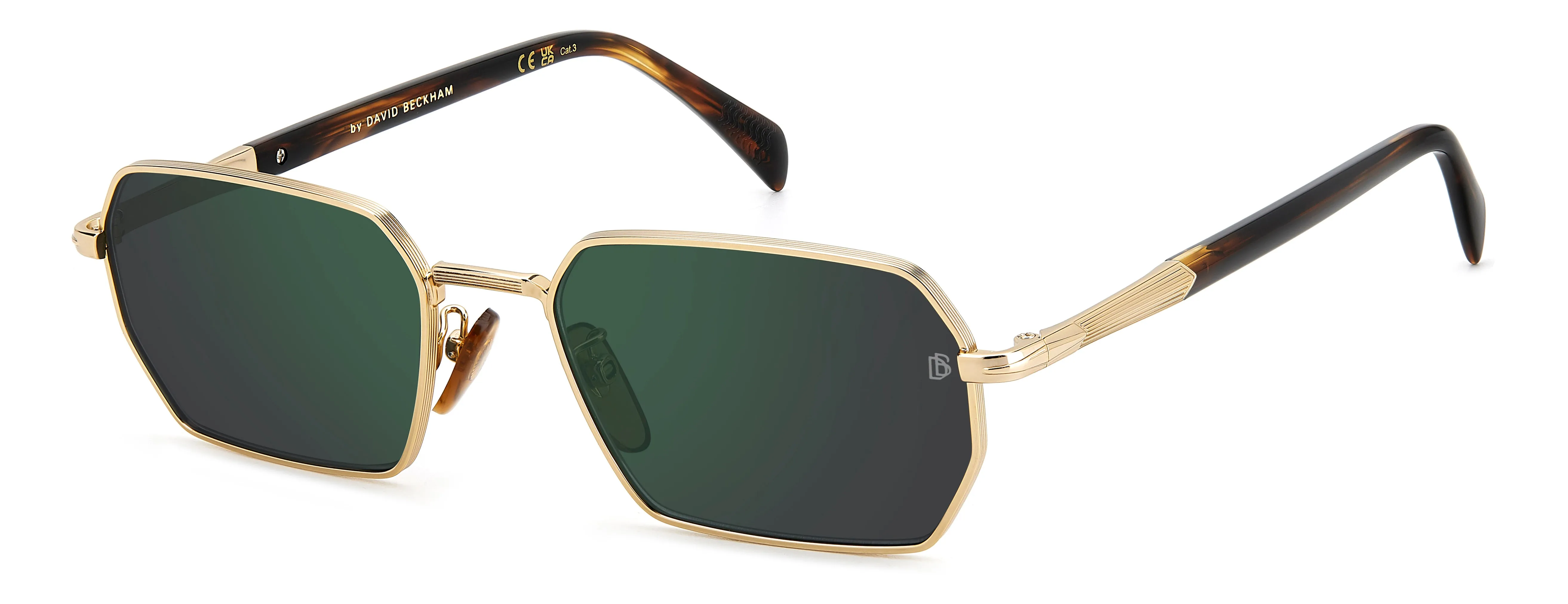 DAVID BECKHAM DB 1174/S 8SO/MT Occhiali da sole Metallo Verde Squadrata Normale Specchiato - immagine 1
