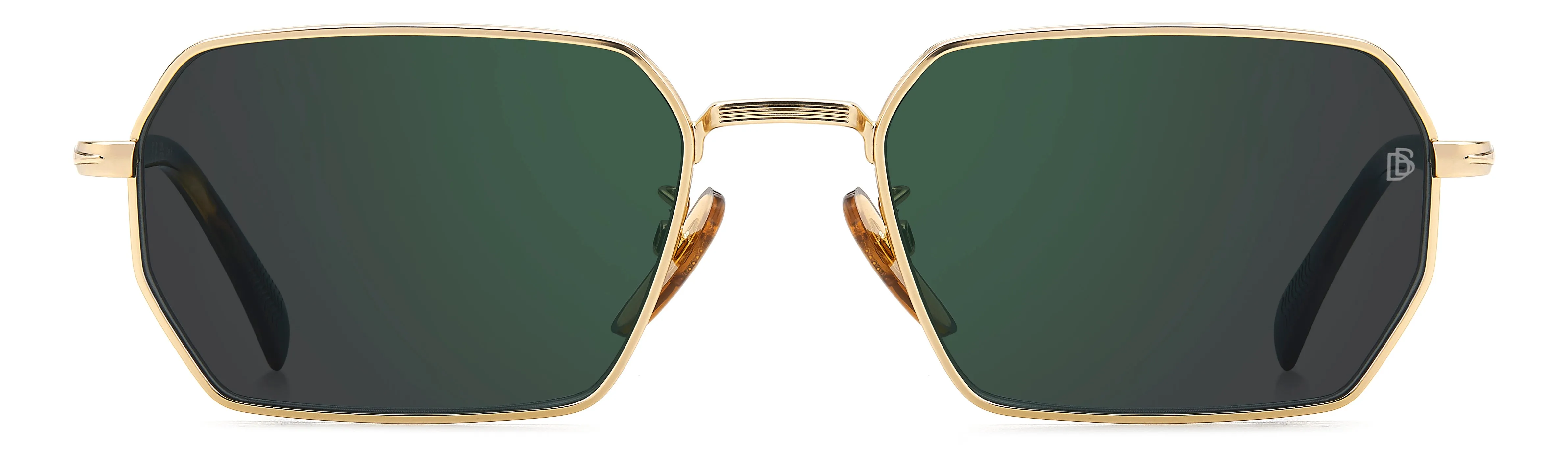 DAVID BECKHAM DB 1174/S 8SO/MT Occhiali da sole Metallo Verde Squadrata Normale Specchiato - immagine 2