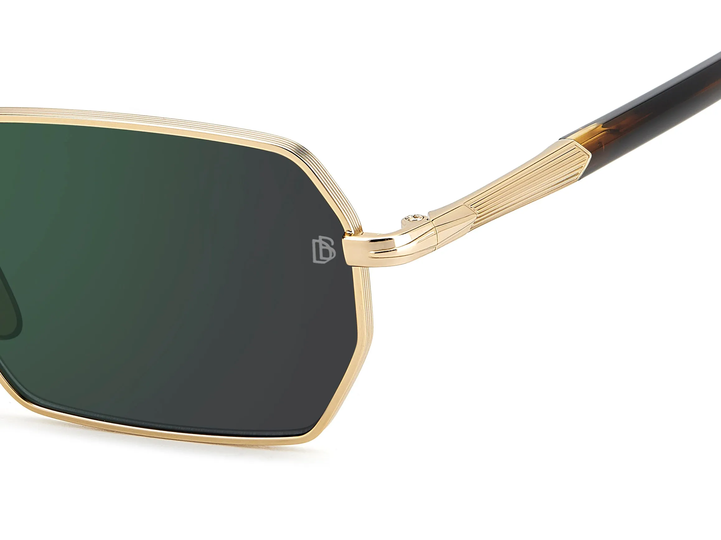 DAVID BECKHAM DB 1174/S 8SO/MT Occhiali da sole Metallo Verde Squadrata Normale Specchiato - immagine 3