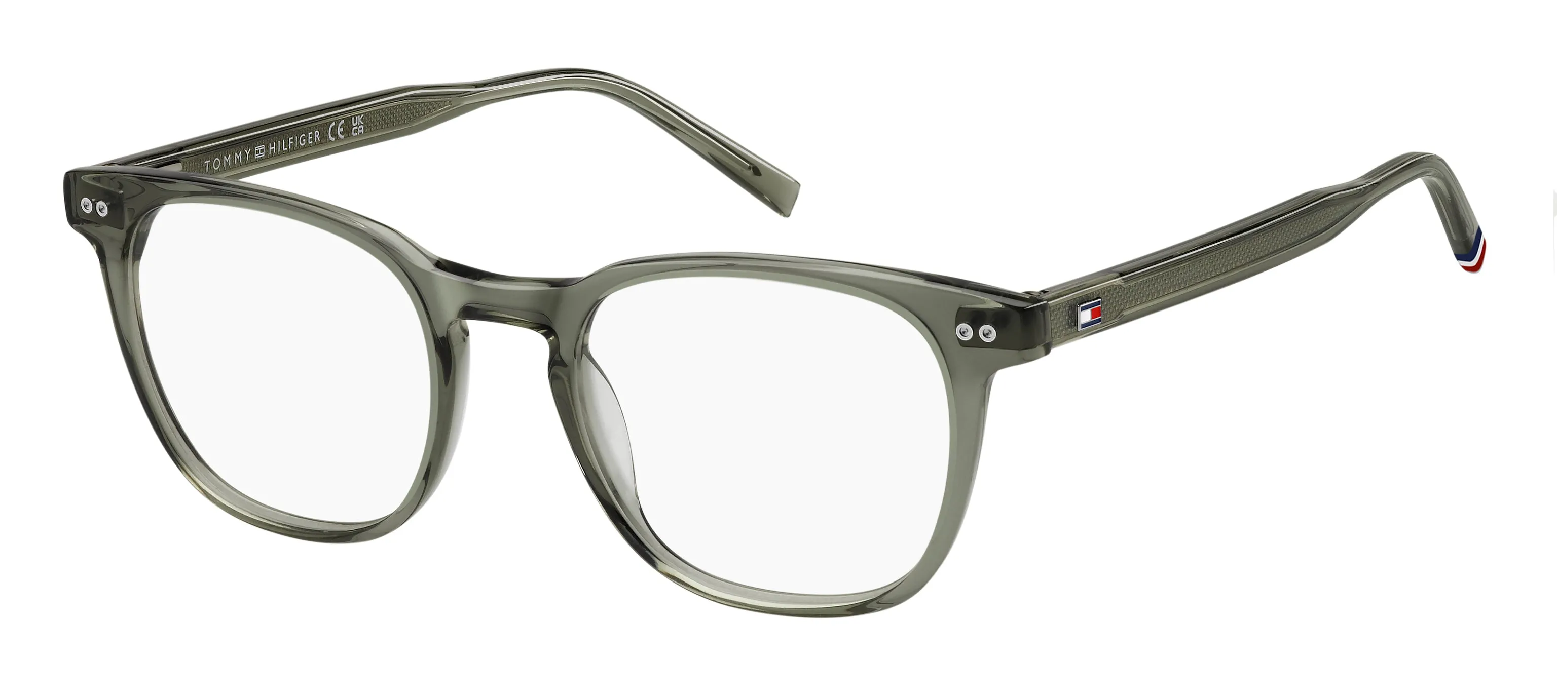Tommy Hilfiger TH 2187 1ED Montature da vista Acetato Verde Squadrata Normale - immagine 1