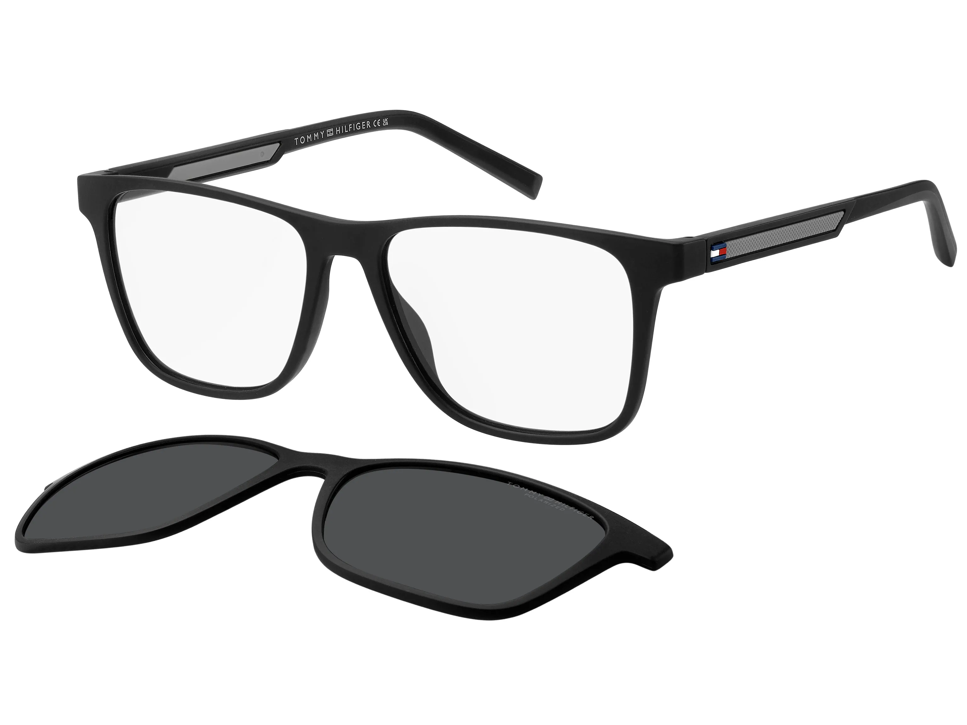 Tommy Hilfiger TH 2203/C 08A/M9 Montature da vista Eco-poliammide Nero Grigio Squadrata Polarizzata - immagine 1