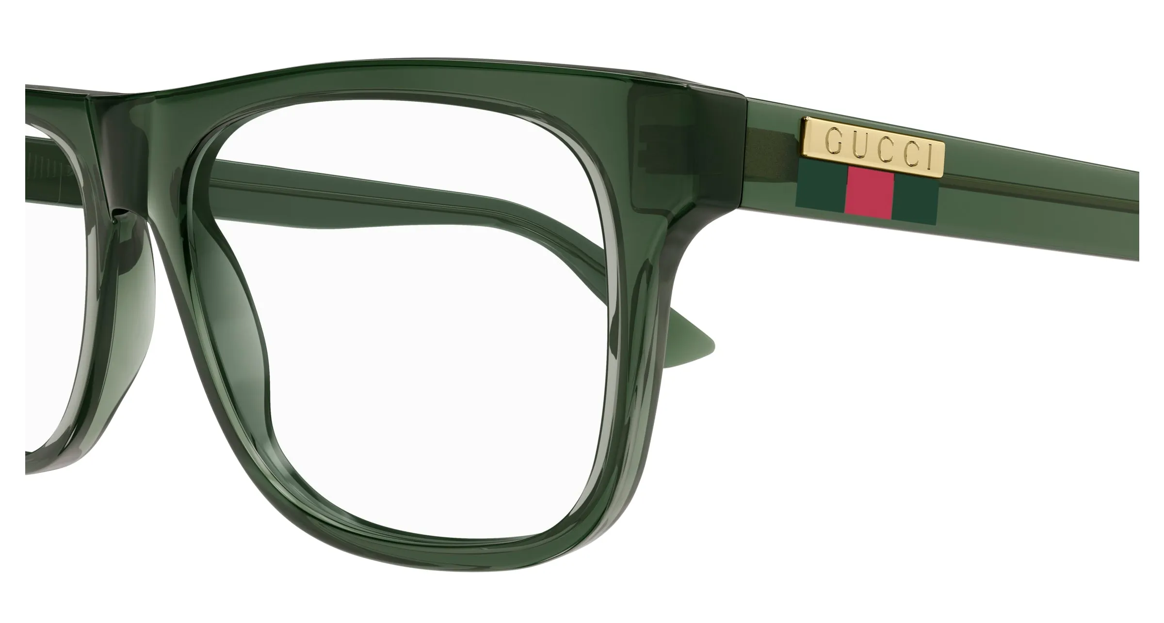 Gucci GG1117O 005 Montature da vista Iniettato Verde Trasparente Squadrata - immagine 3